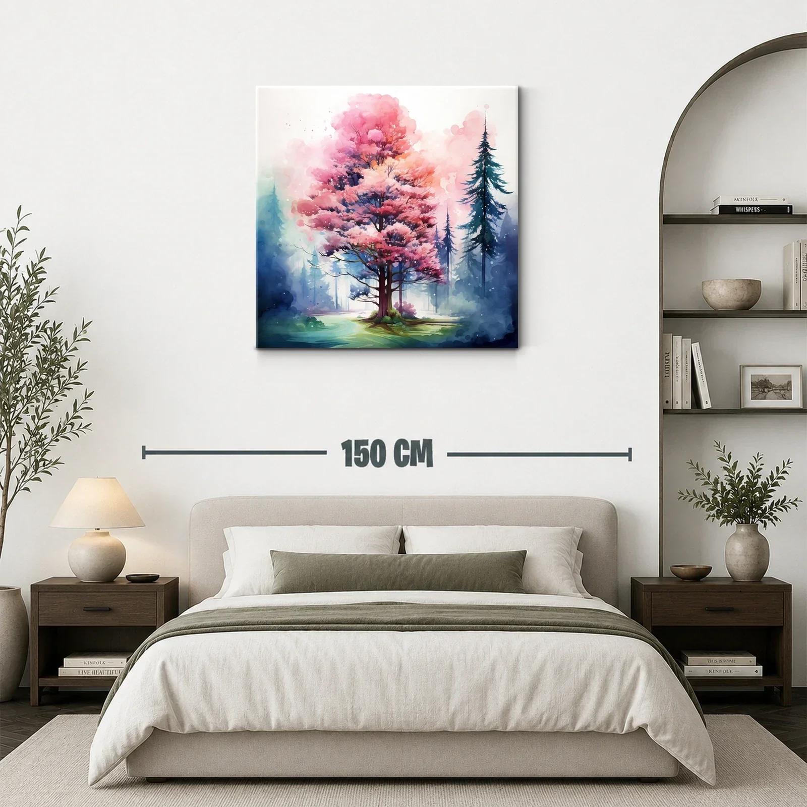 Árbol rosa en bosque mágico con tonos suaves y vibrantes — miniatura 3