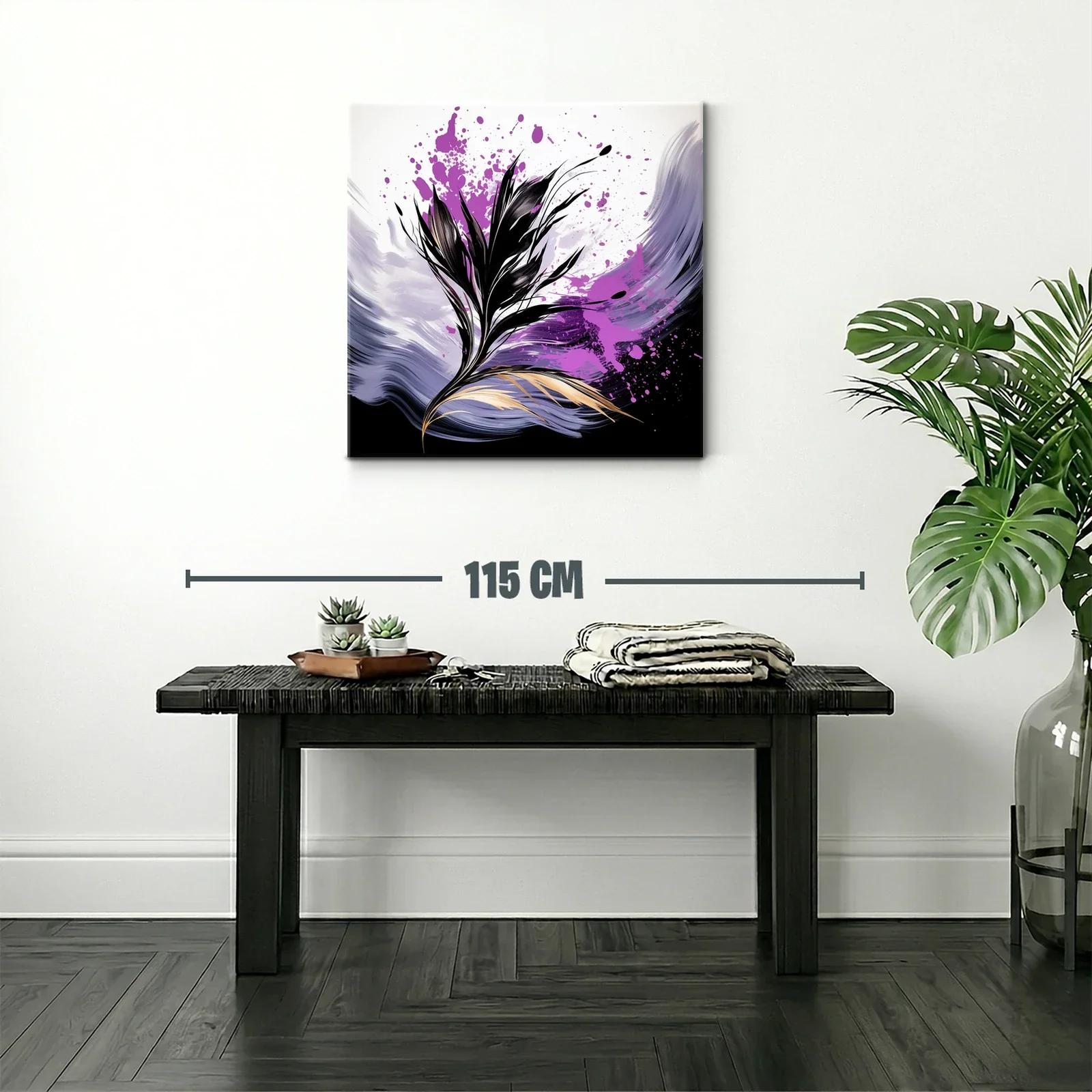 Elegancia floral con dinamismo en tonos púrpura y negro — miniatura 2