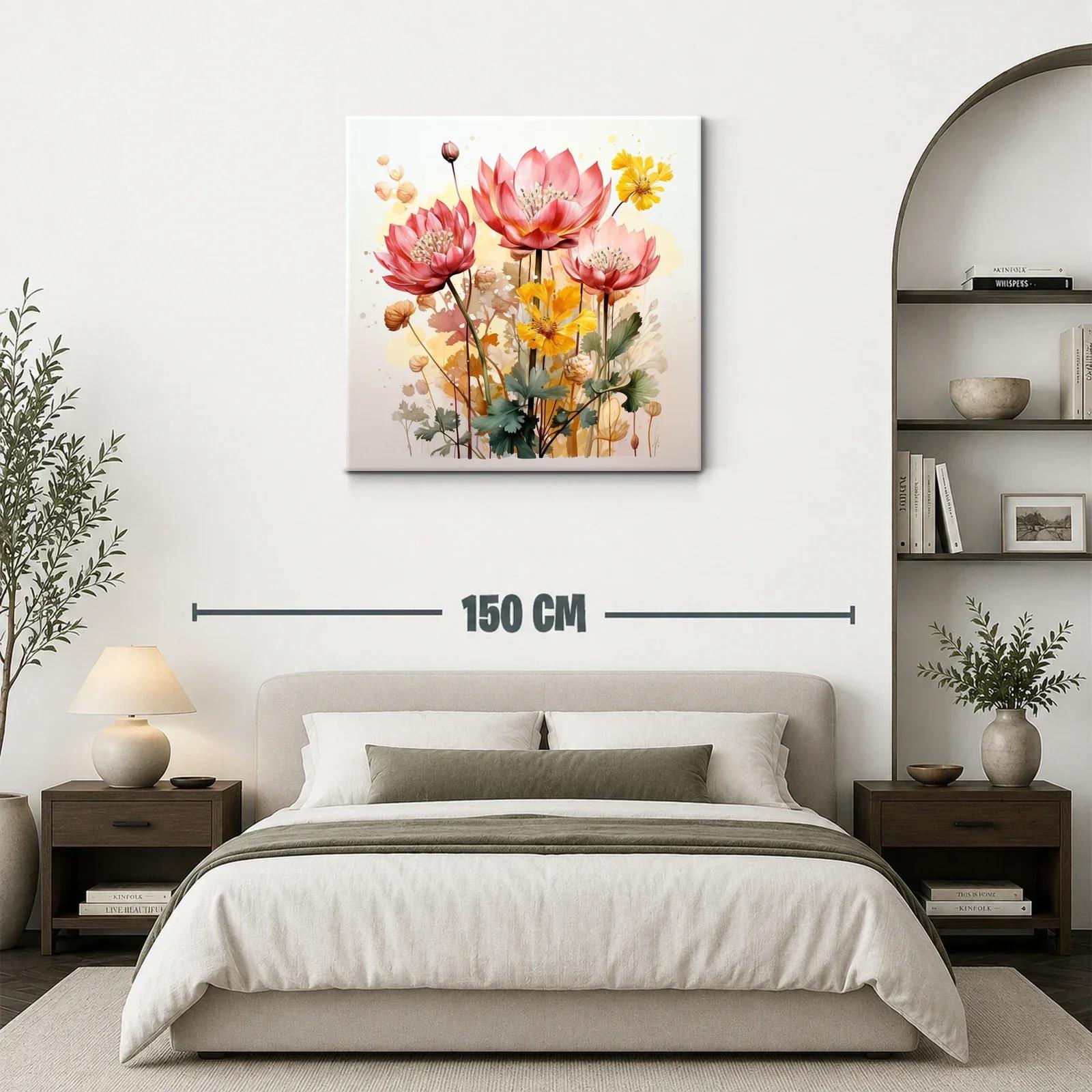 Composición floral vibrante con tonos rosas y amarillos — miniatura 3