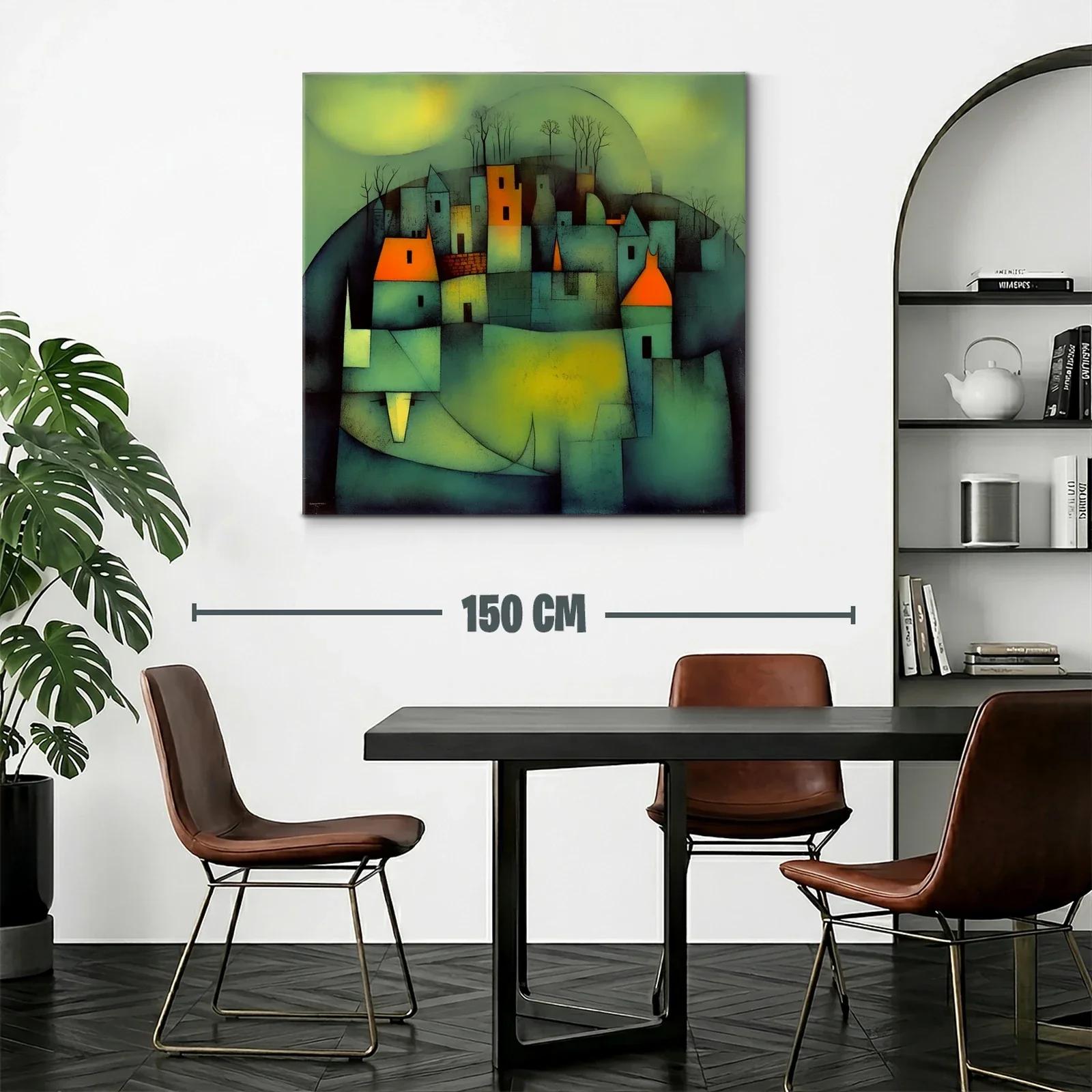 Pueblo abstracto con luces cálidas y ambiente misterioso — miniatura 2