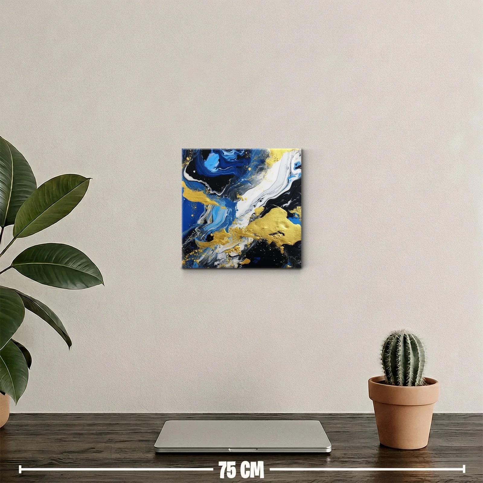 Abstracto vibrante en azul negro y dorado elegante — miniatura 2