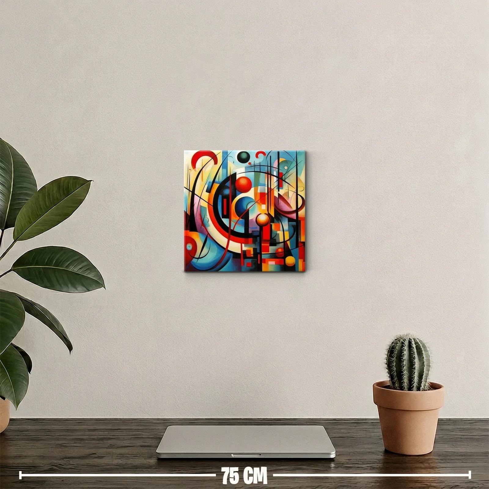 Cuadro abstracto con formas geométricas y colores vibrantes — miniatura 2