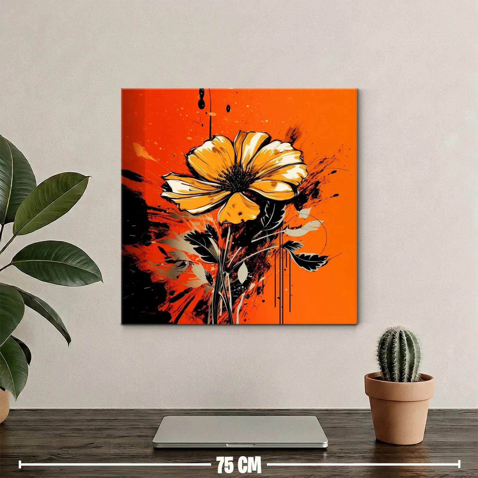 Flor vibrante en tonos naranjas y negros impactantes — miniatura 2