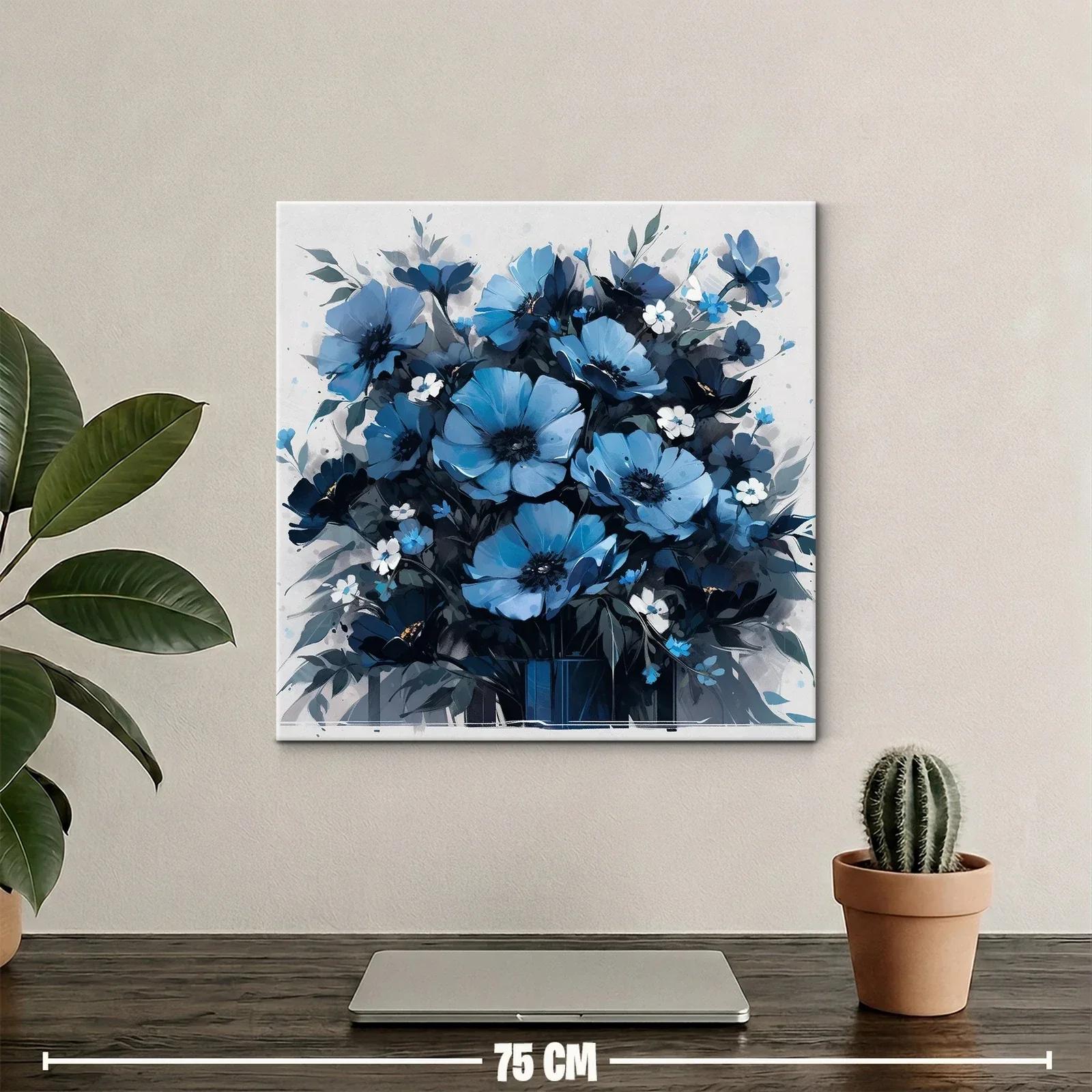 Ramo de flores en tonos azules con toque elegante — miniatura 2
