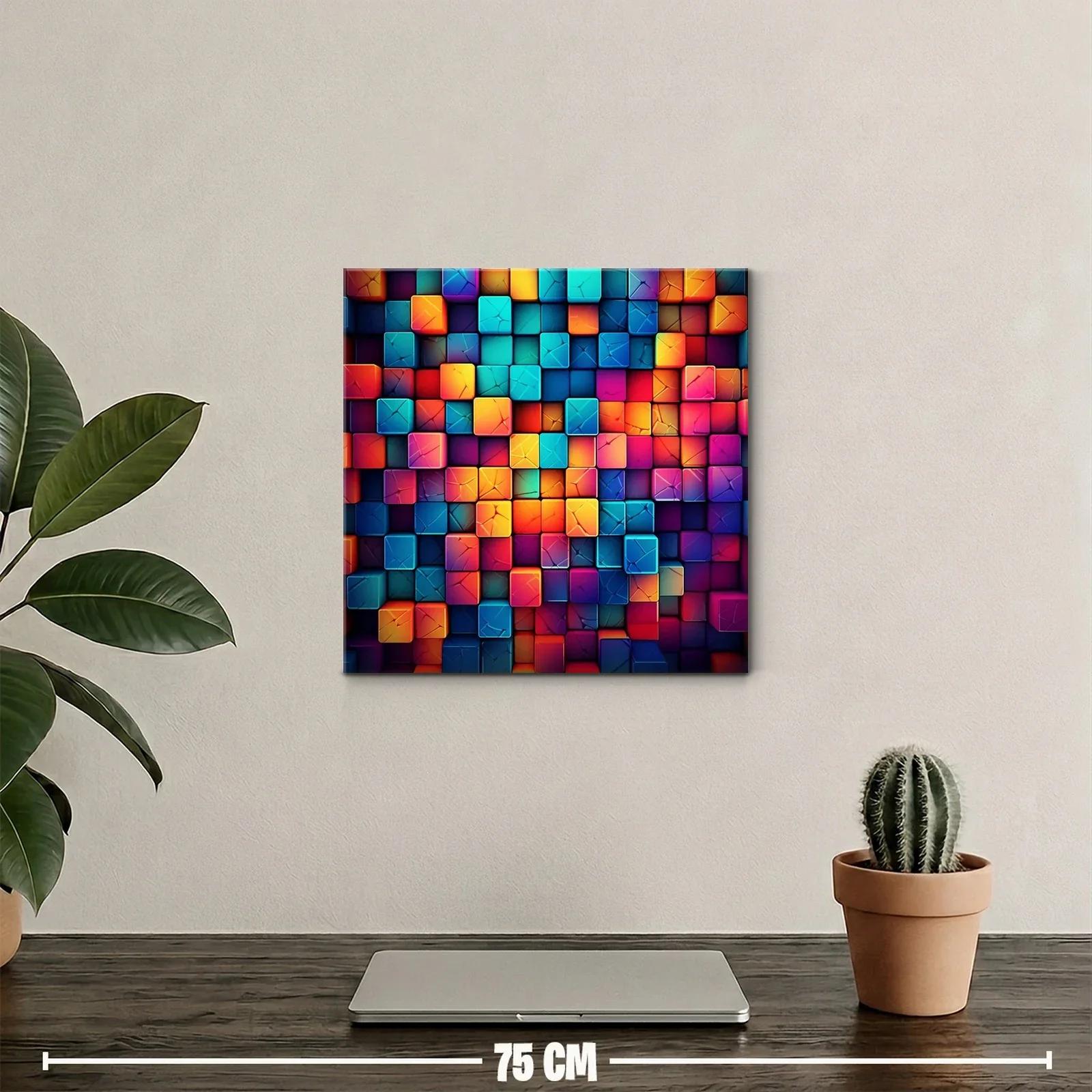 Composición vibrante de cubos en tonos cálidos y fríos — miniatura 2
