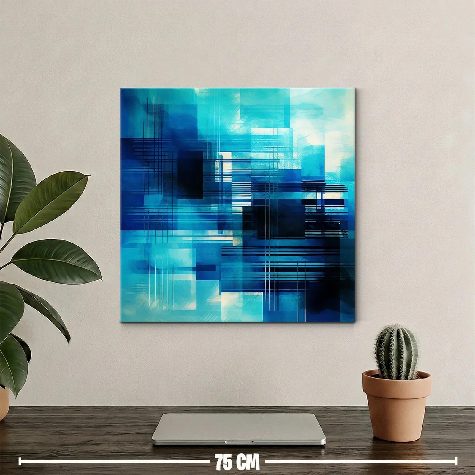 Composición abstracta en tonos azules y negros — miniatura 2