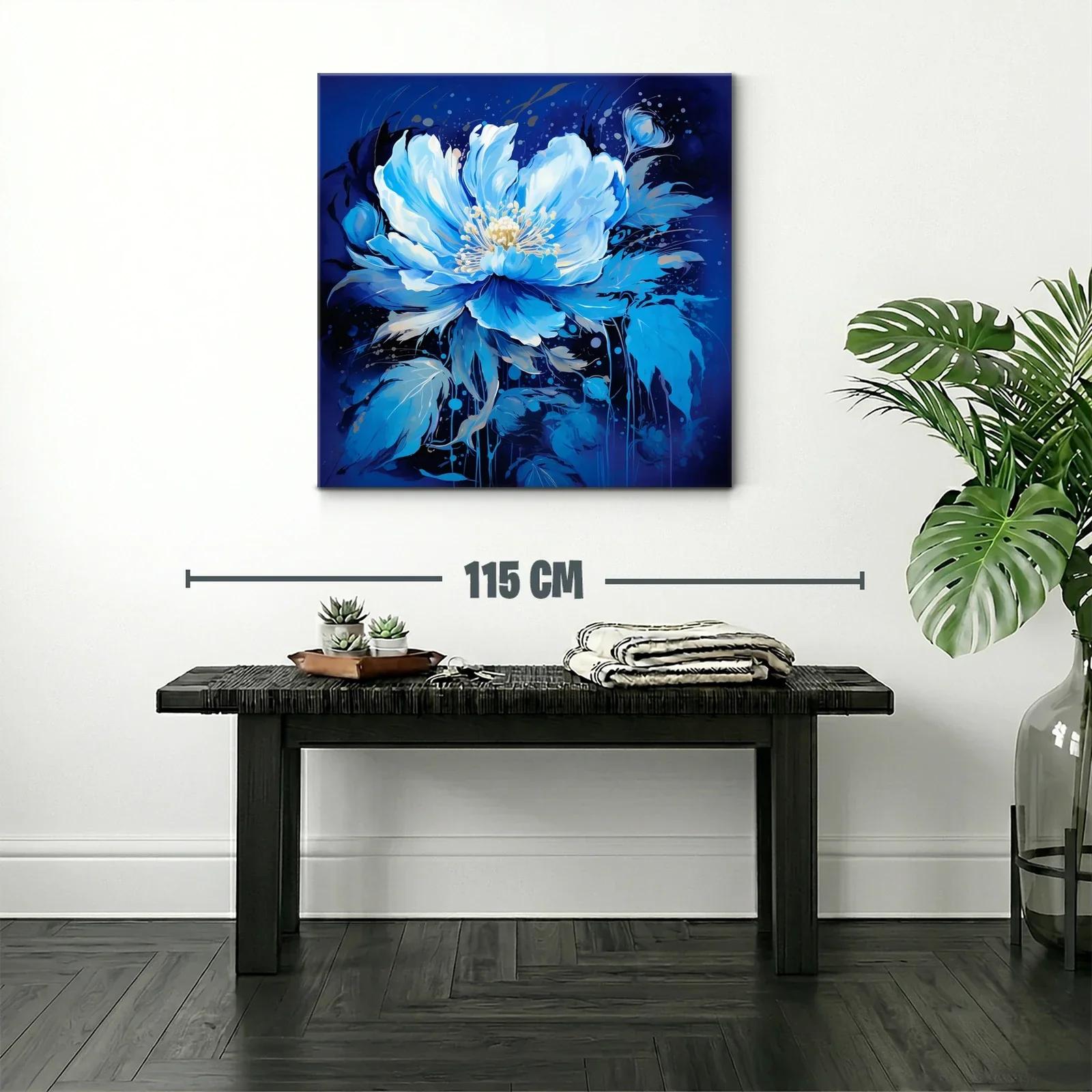 Flor azul vibrante con detalles delicados y fondo profundo — miniatura 2