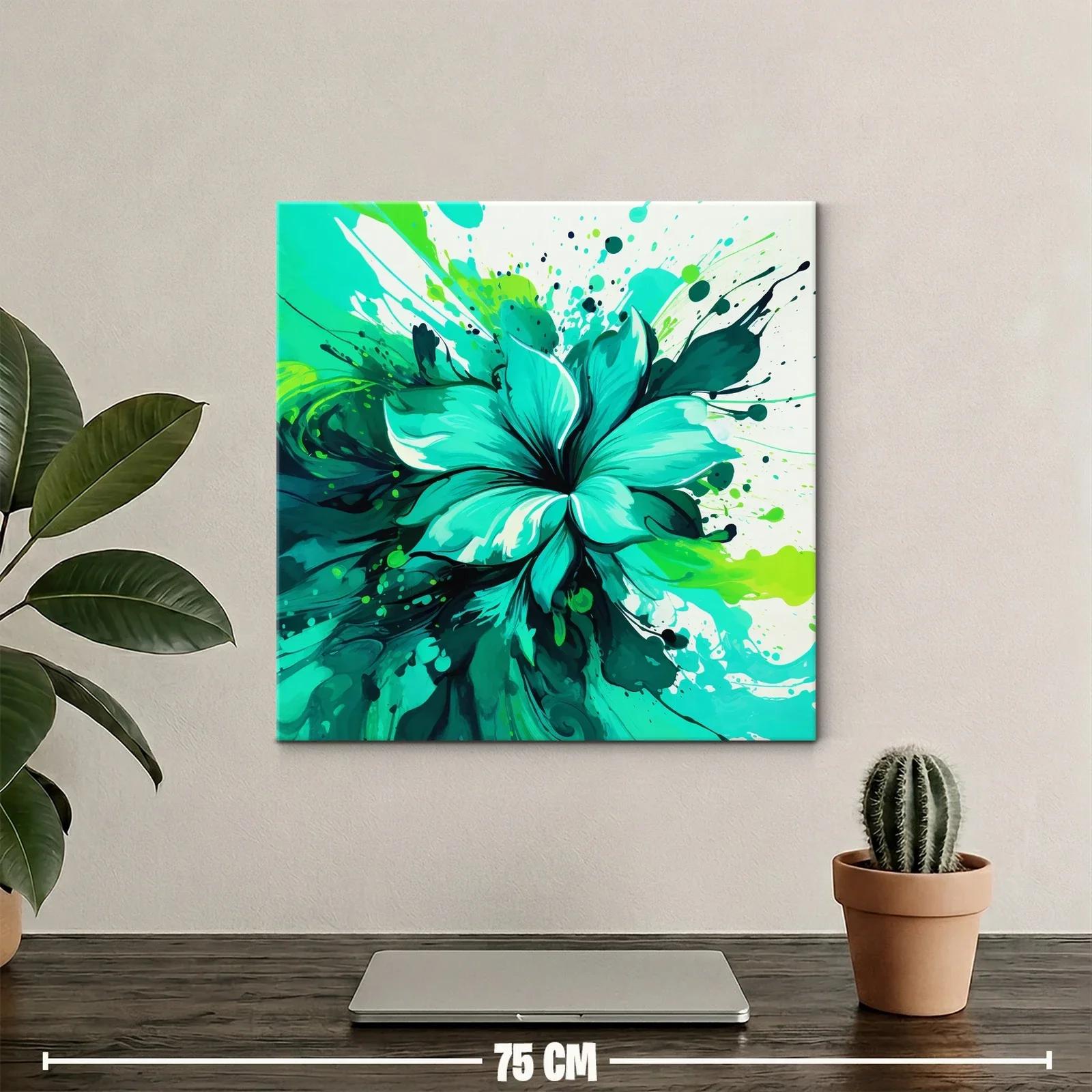 Explosión de flor en tonos verdes y turquesa vibrantes — miniatura 2