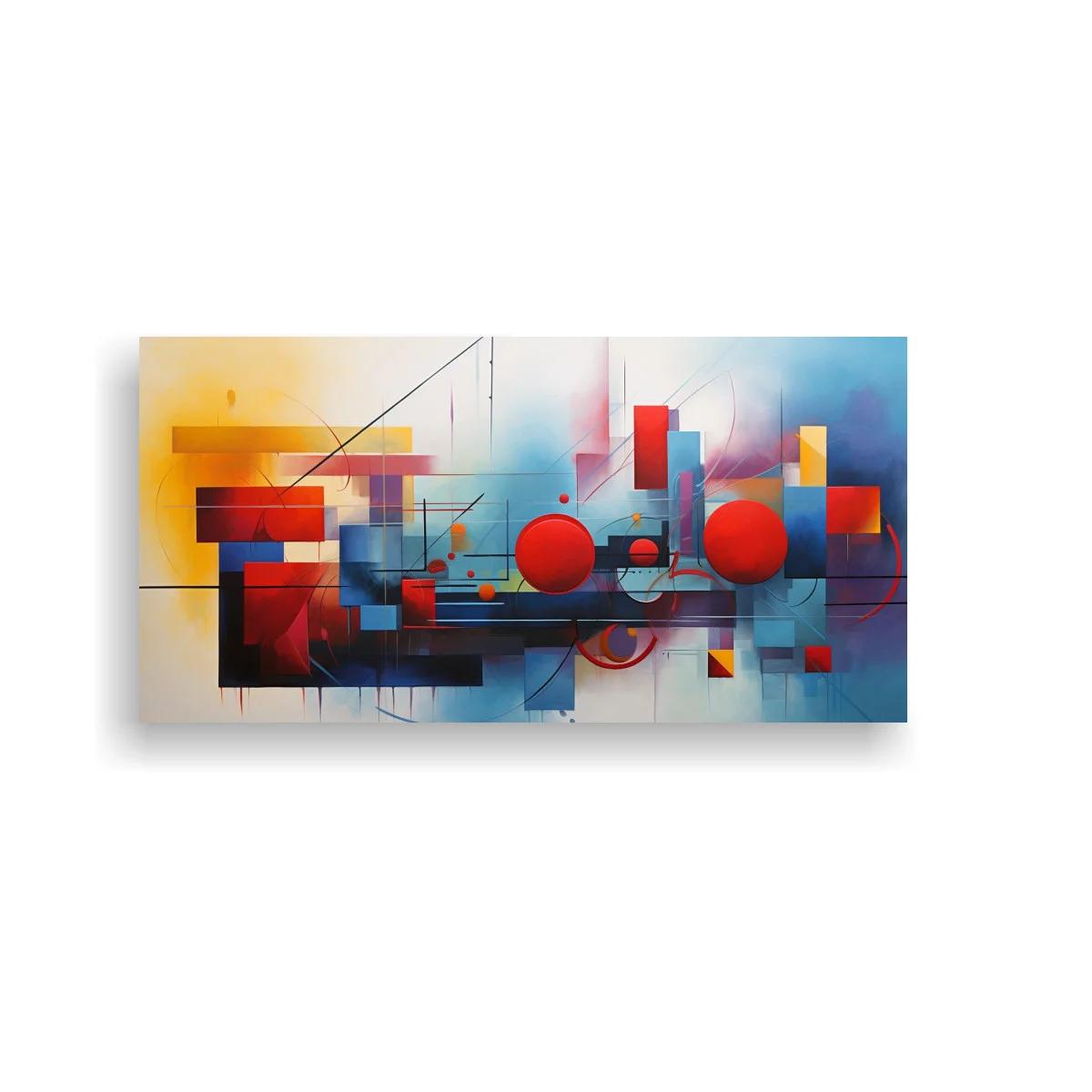 Cuadro composición geométrica abstracta con círculos y líneas — imagen principal