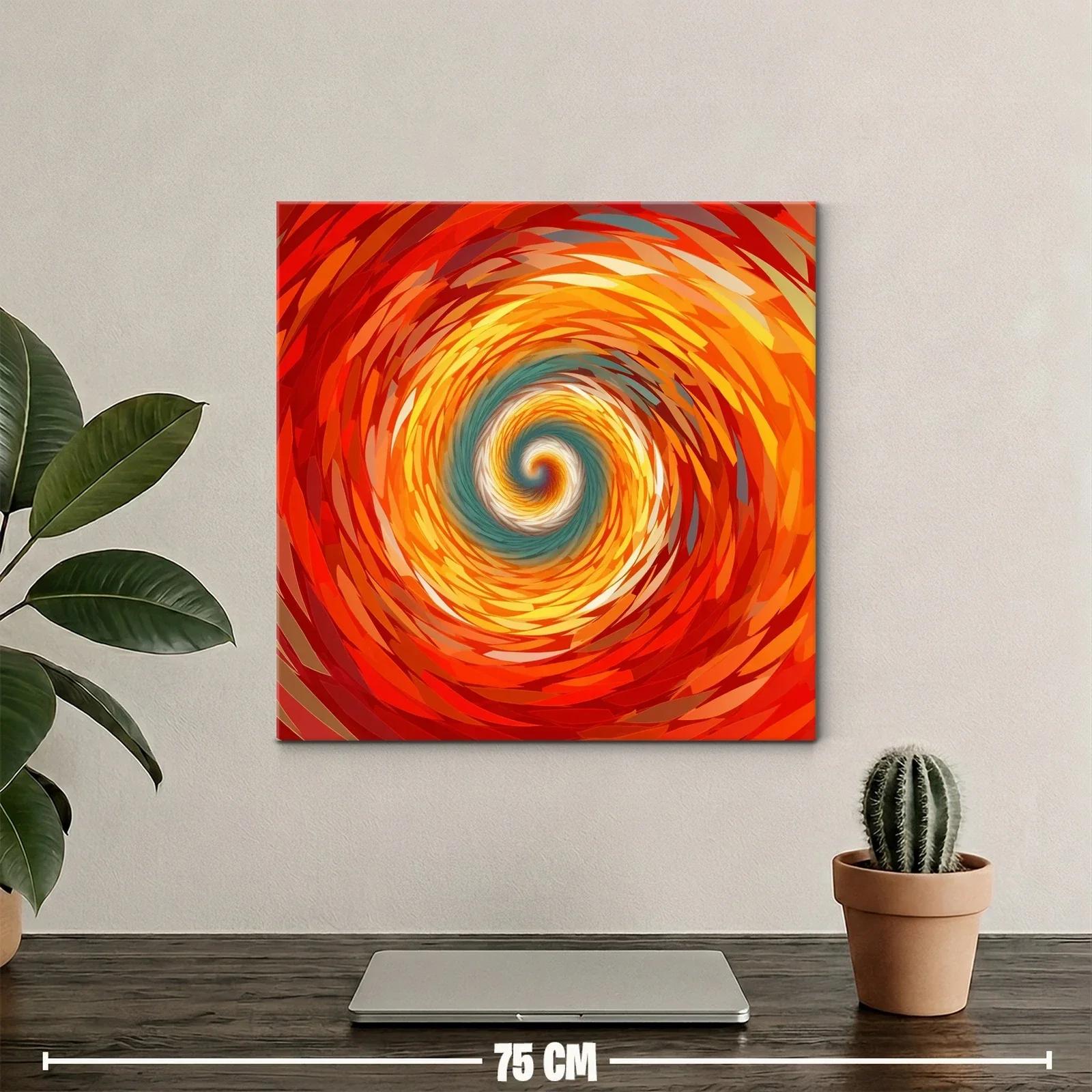 Cuadro abstracto espiral en tonos cálidos y contrastes suaves — miniatura 2