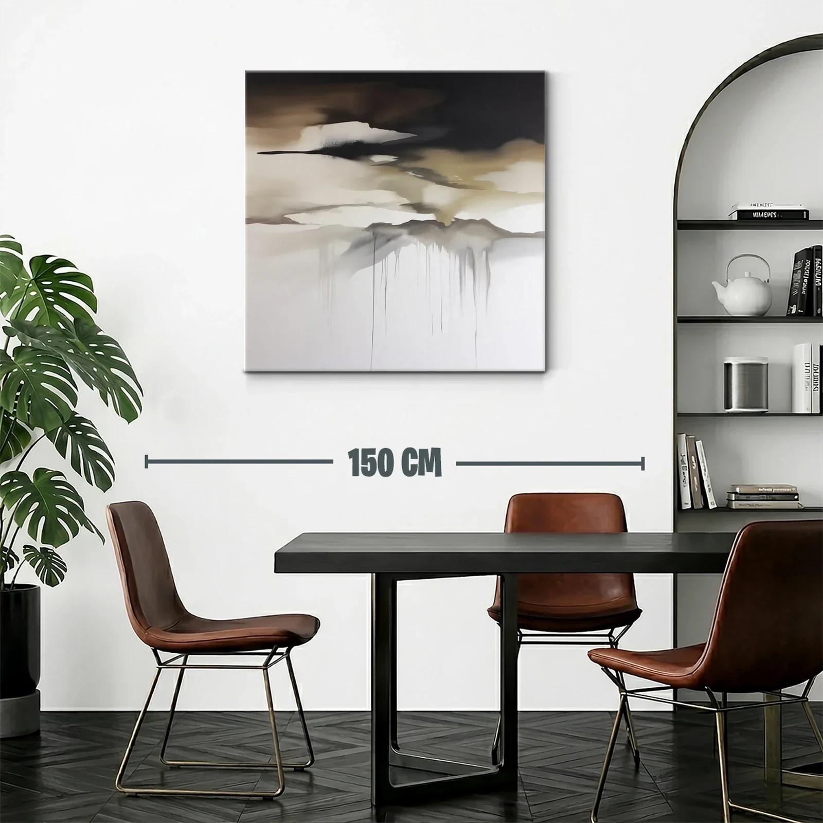 Cuadro abstracto con tonos tierra y grises suaves — miniatura 2