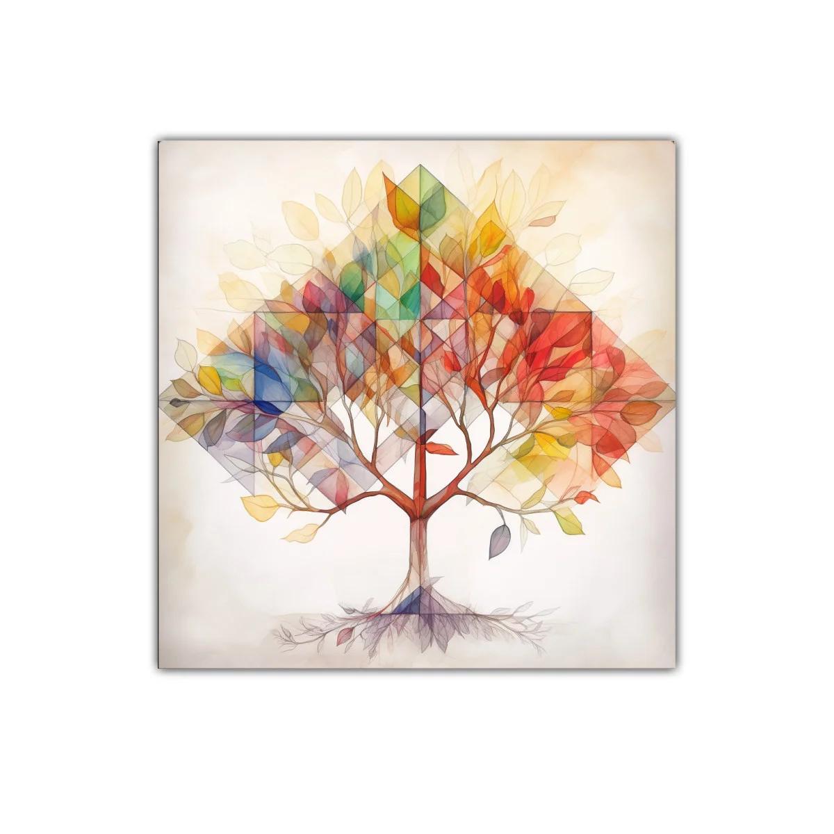 Árbol con hojas multicolor abstracto y delicado — imagen principal