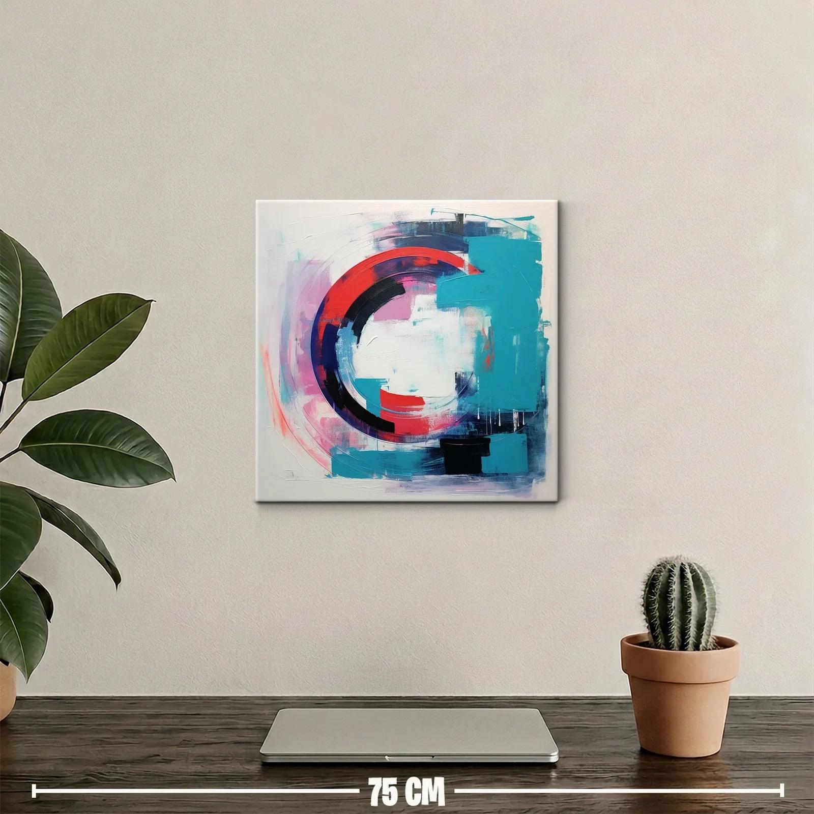 Composición abstracta con formas circulares en tonos vibrantes — miniatura 2