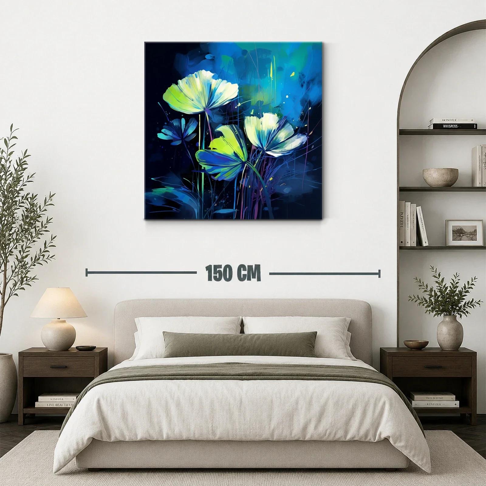 Flores luminosas en tonos azules y verdes vibrantes — miniatura 3