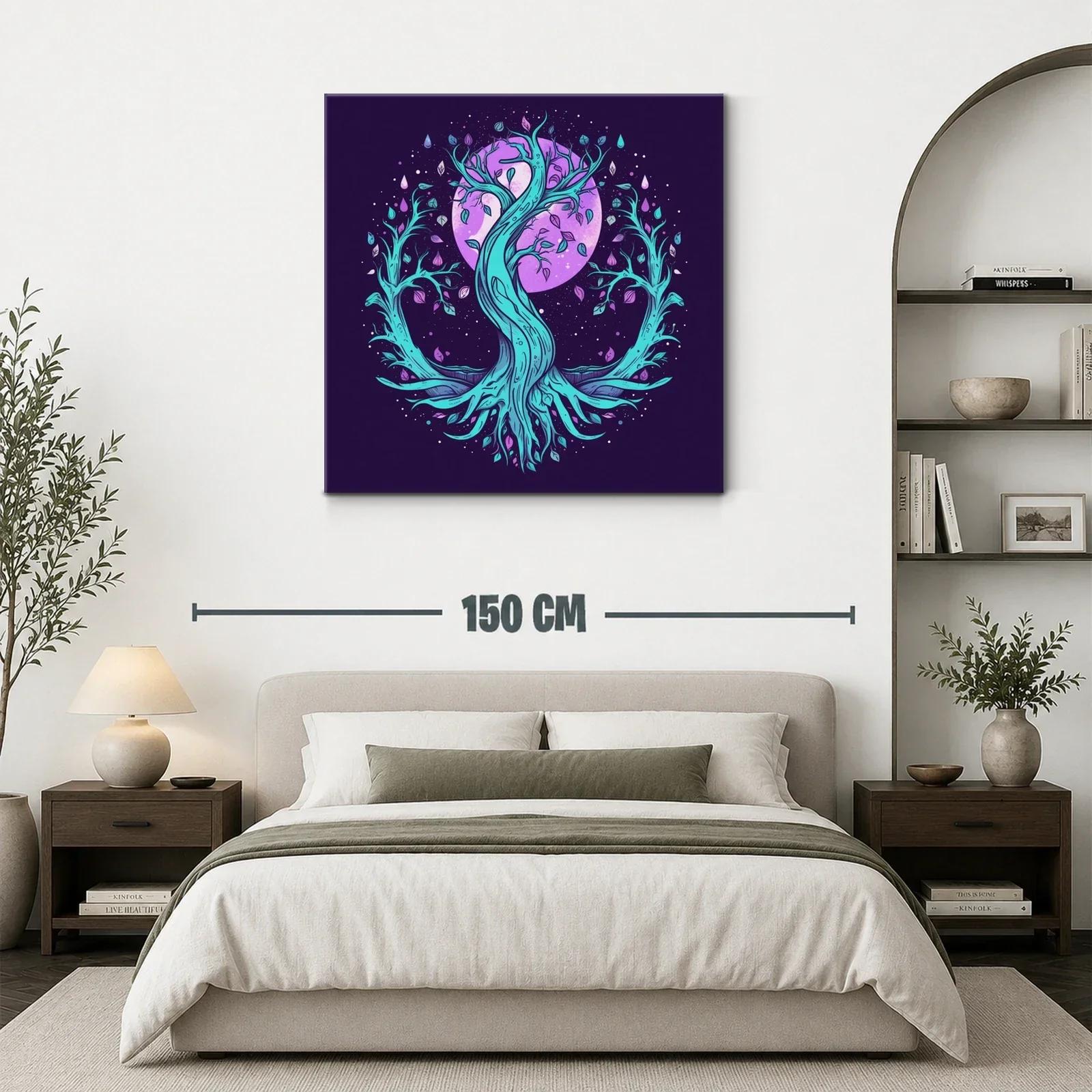Árbol místico con luna púrpura y ramas vibrantes — miniatura 3