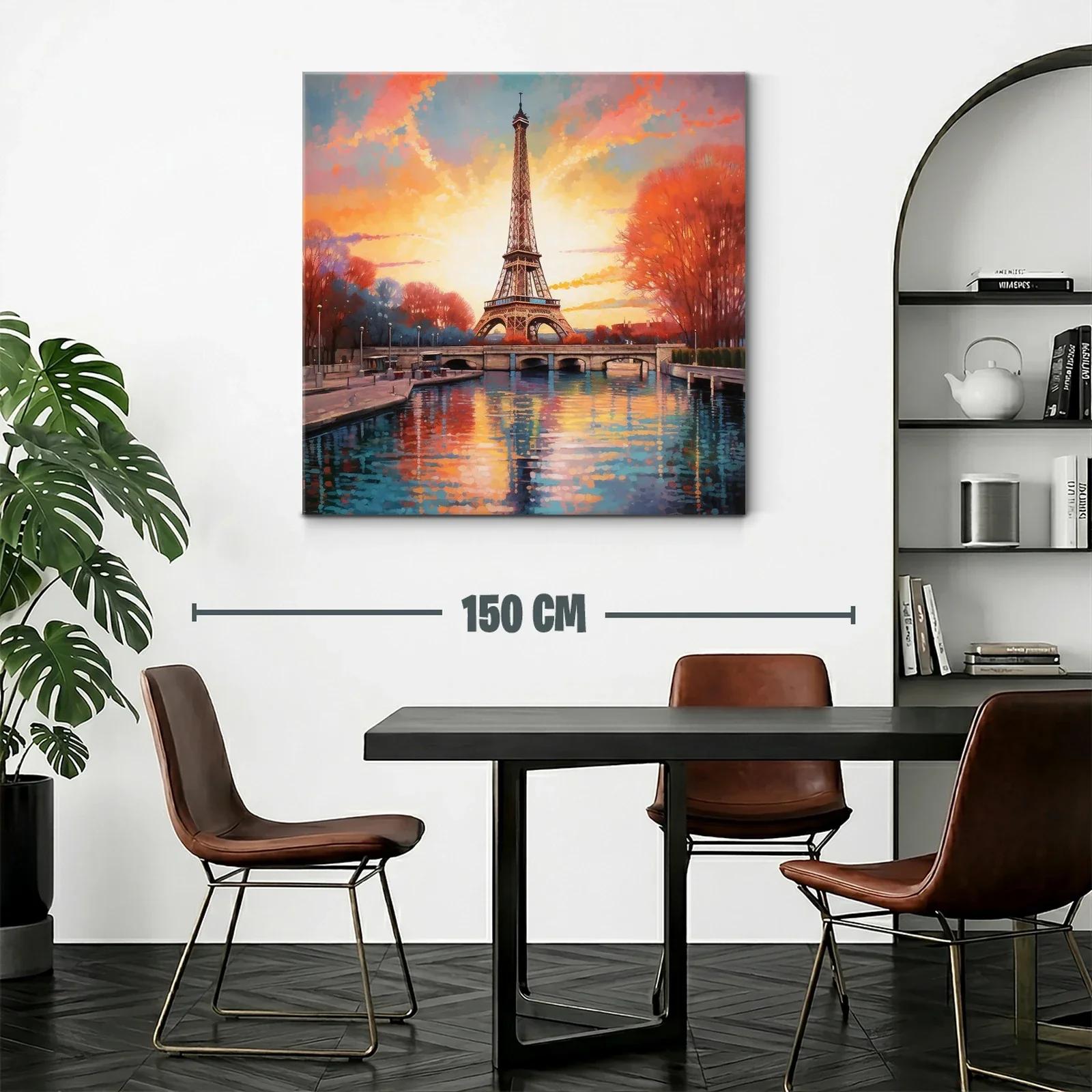 Atardecer mágico con torre emblemática y reflejos en agua — miniatura 2