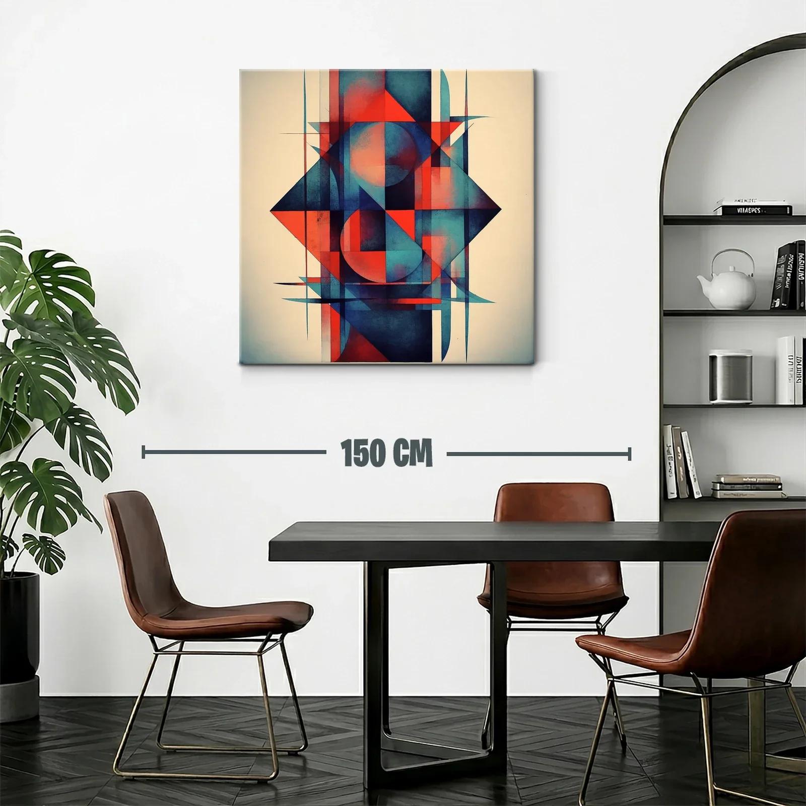 Composición geométrica vibrante en tonos rojo y azul — miniatura 2