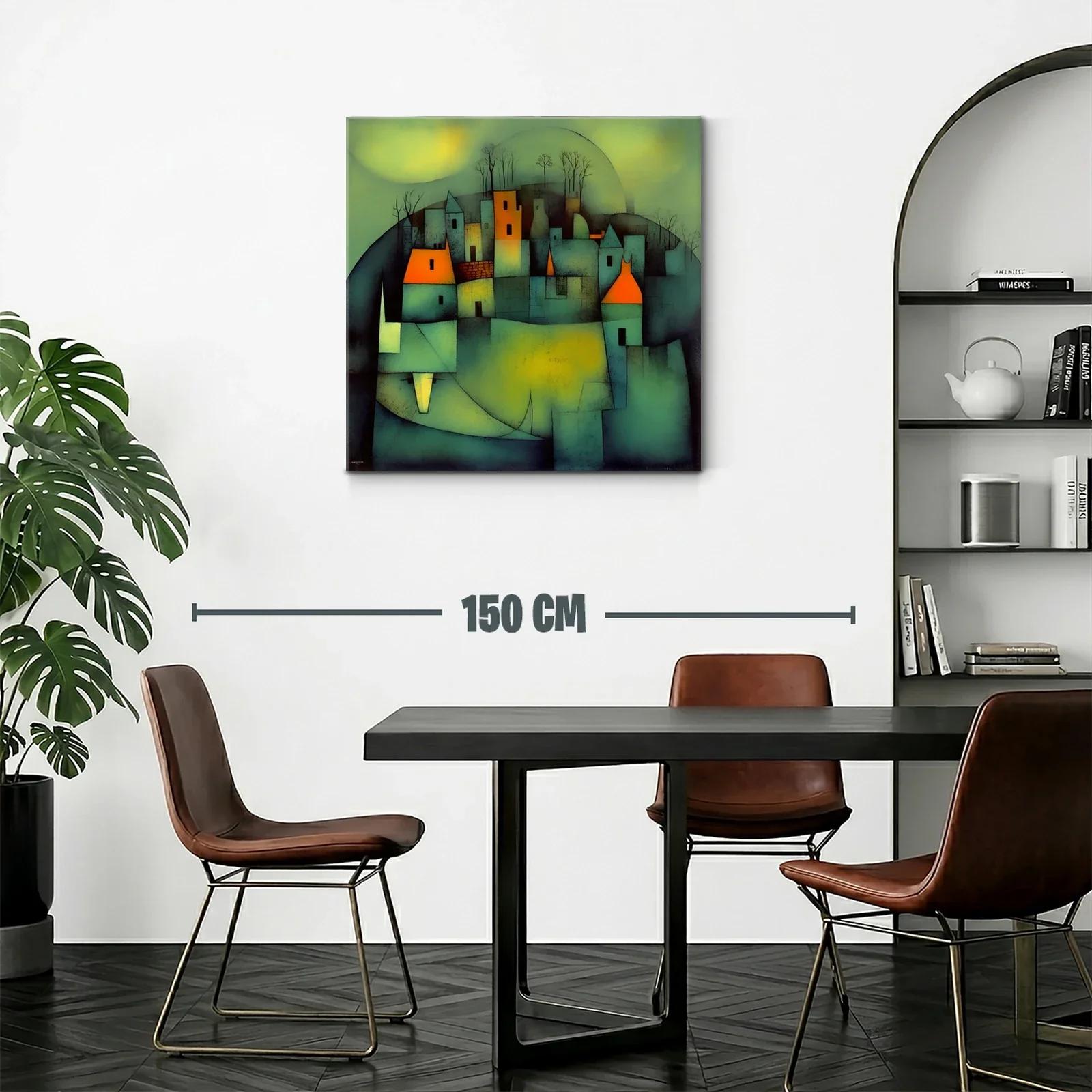 Pueblo abstracto con luces cálidas y ambiente misterioso — miniatura 2