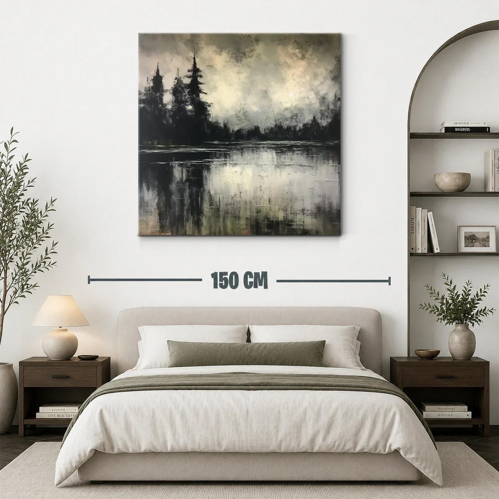Paisaje abstracto con reflejos en tonos neutros y negros — miniatura 3