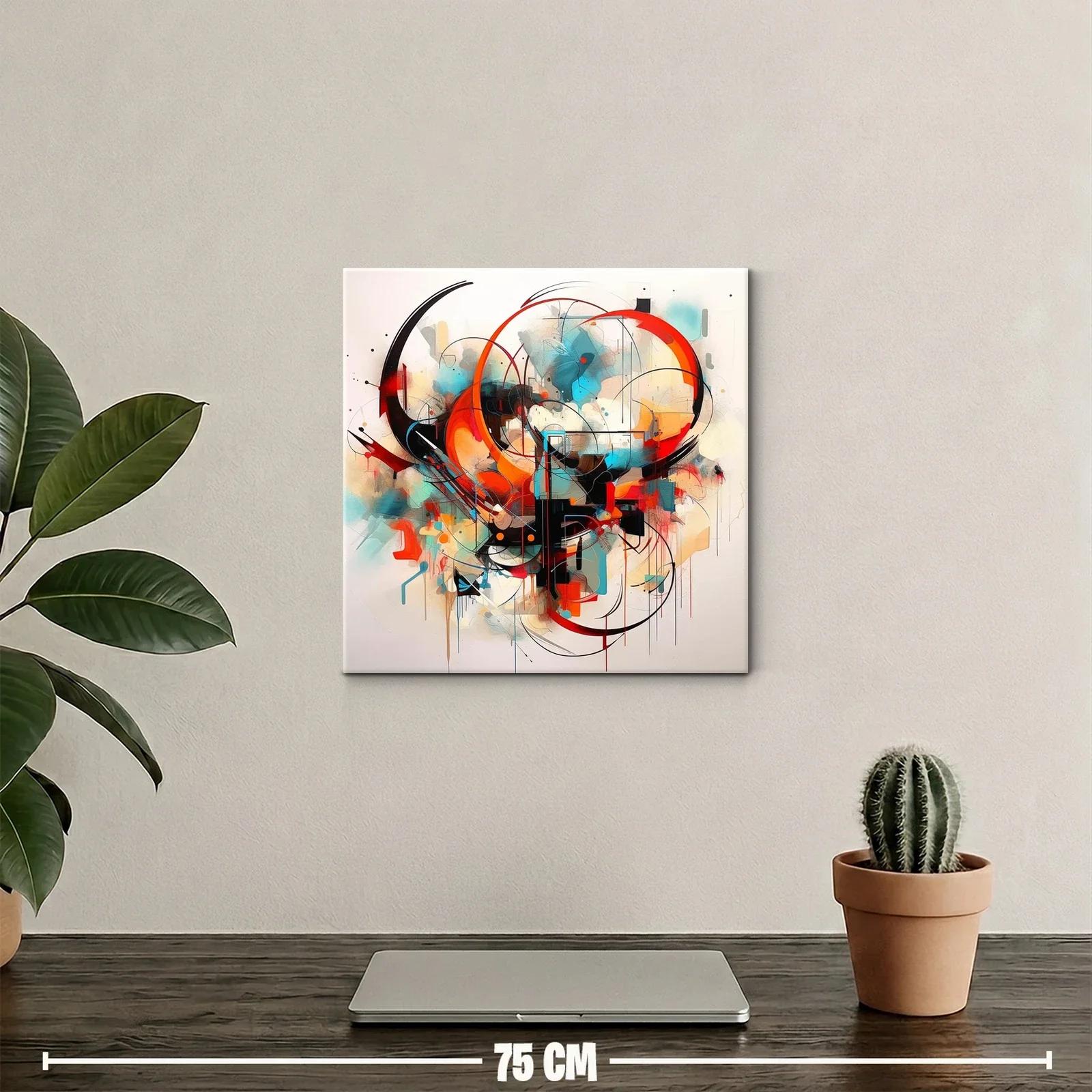 Composición abstracta con formas circulares y dinámicas — miniatura 2