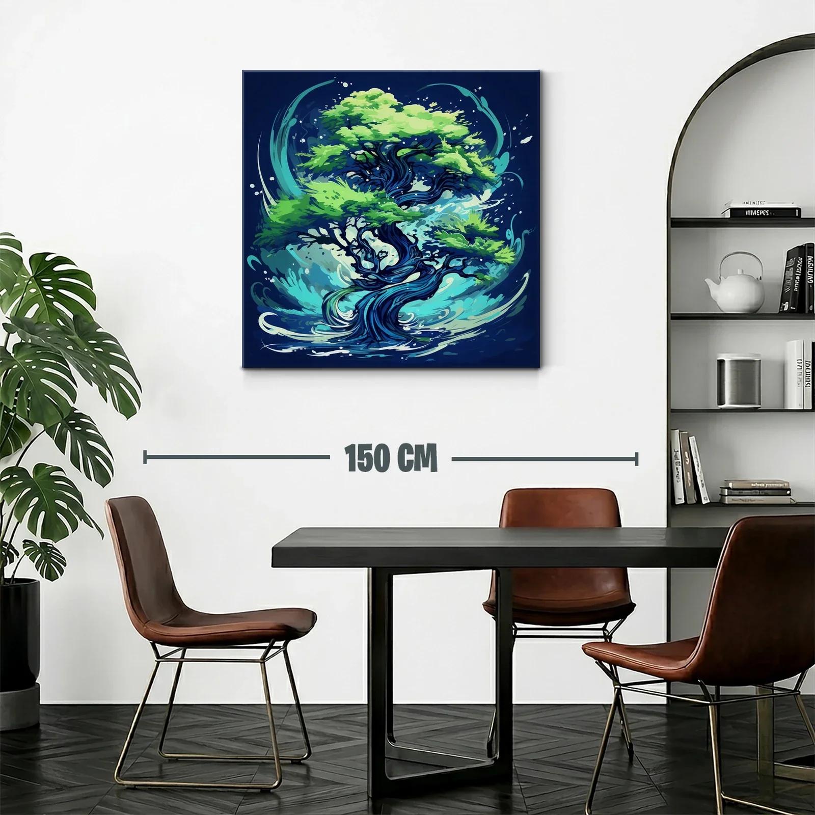 Árbol vibrante en movimiento con tonos verdes y azules — miniatura 2