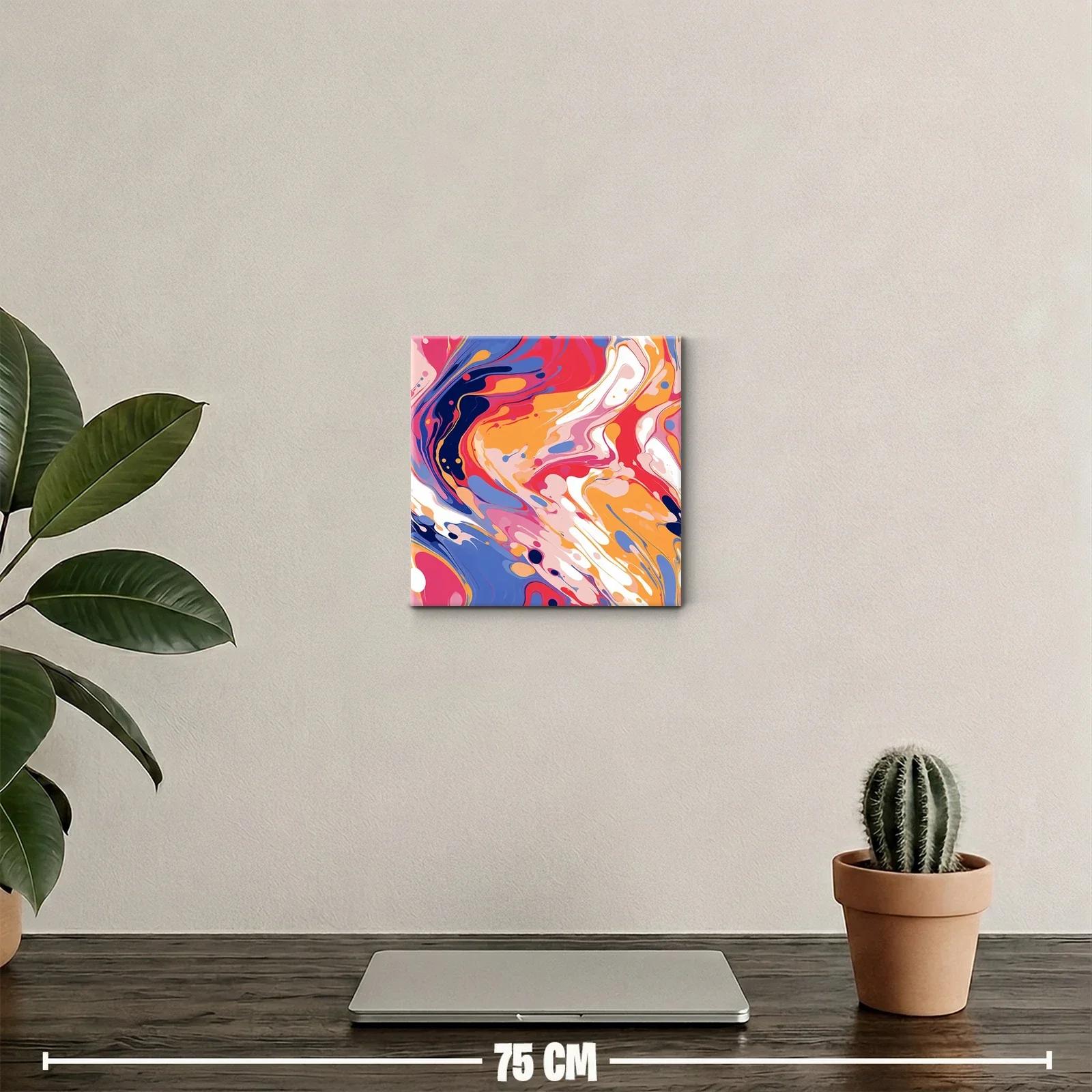 Cuadro abstracto con vibrantes formas fluidas multicolor — miniatura 2