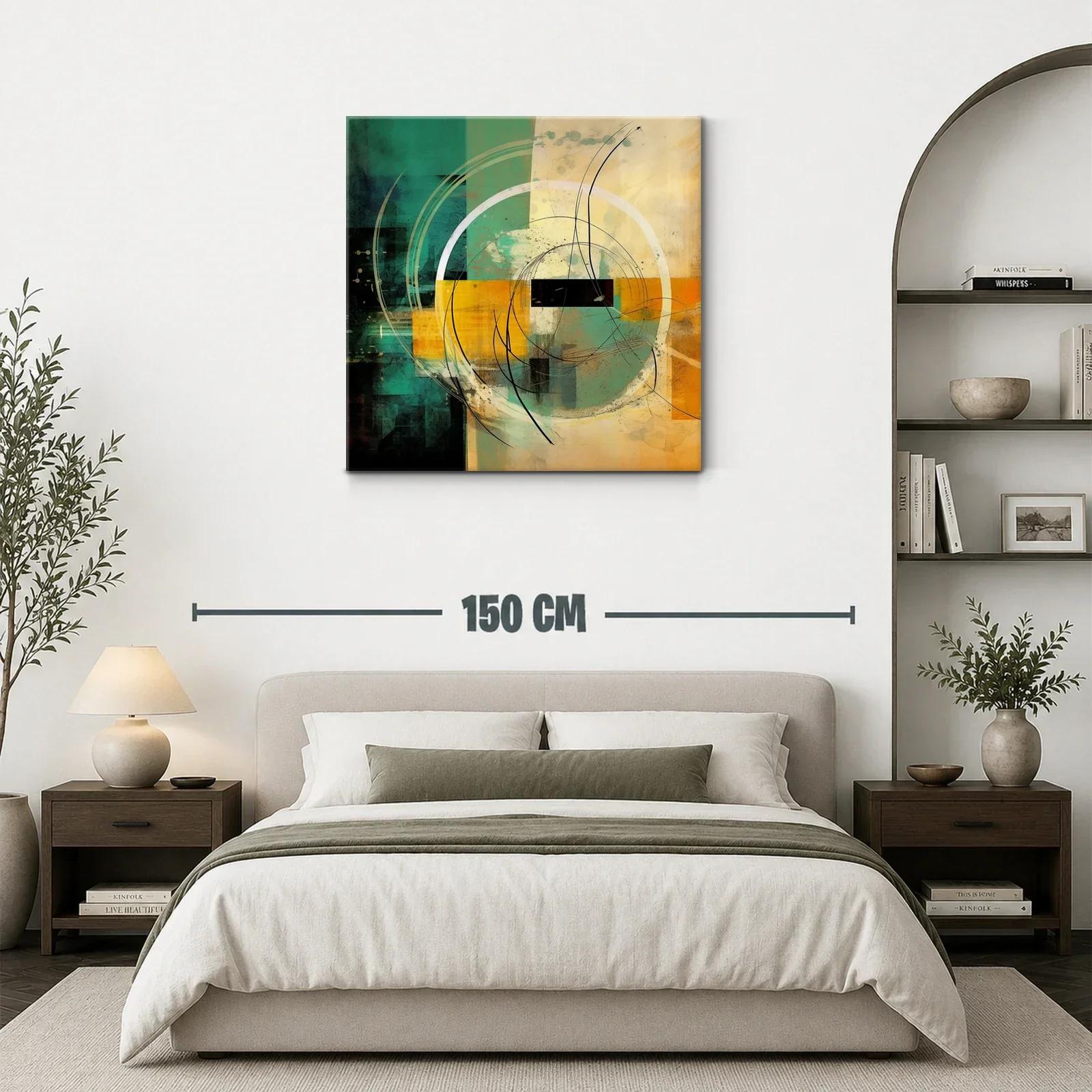 Composición abstracta con círculos y trazos dinámicos — miniatura 3