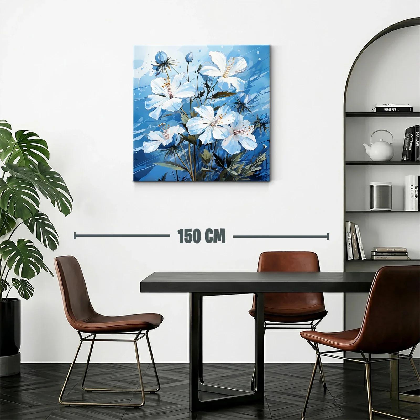 Elegancia floral en tonos frescos y azules vibrantes — miniatura 2