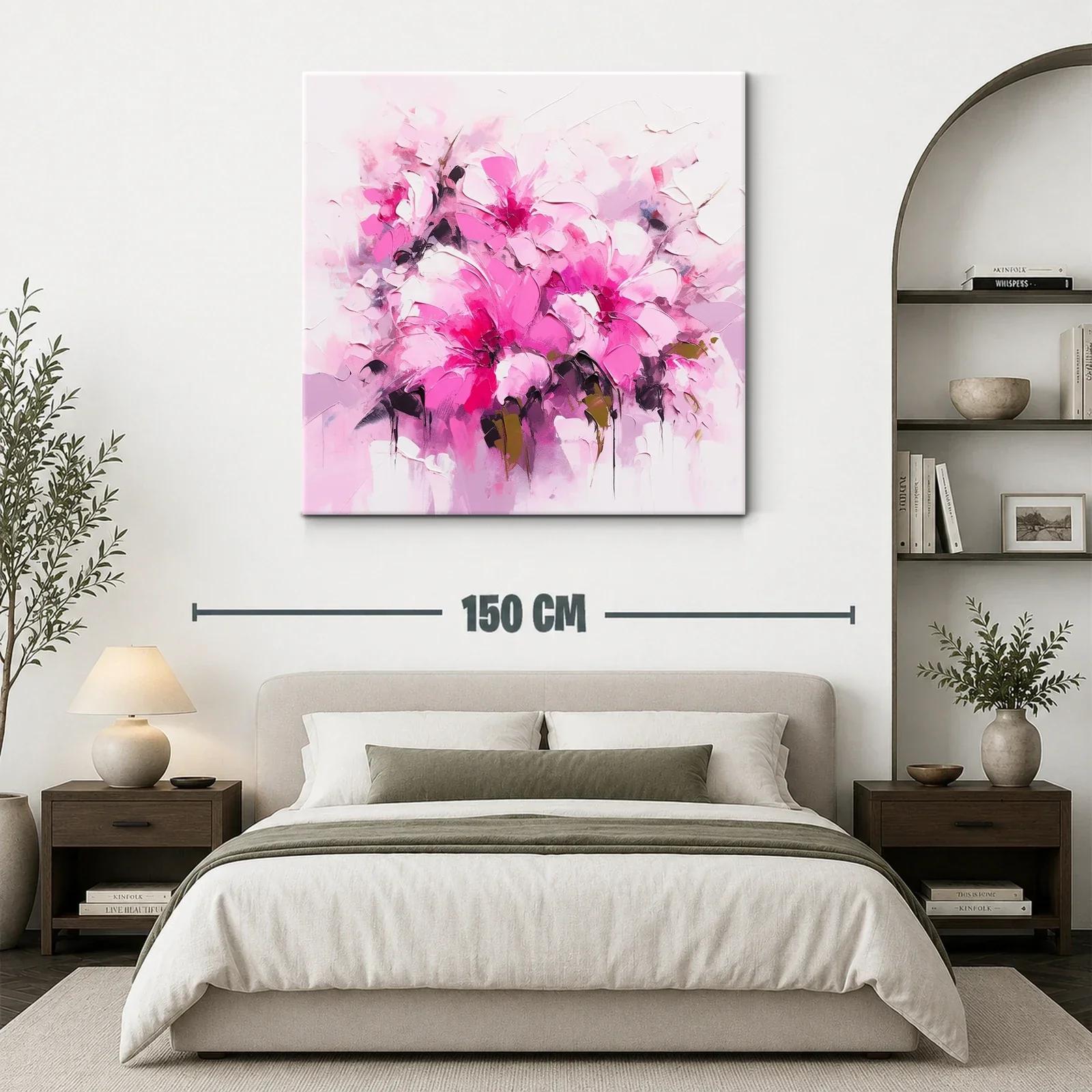 Cuadro flores rosas abstracción vibrante y elegante — miniatura 3
