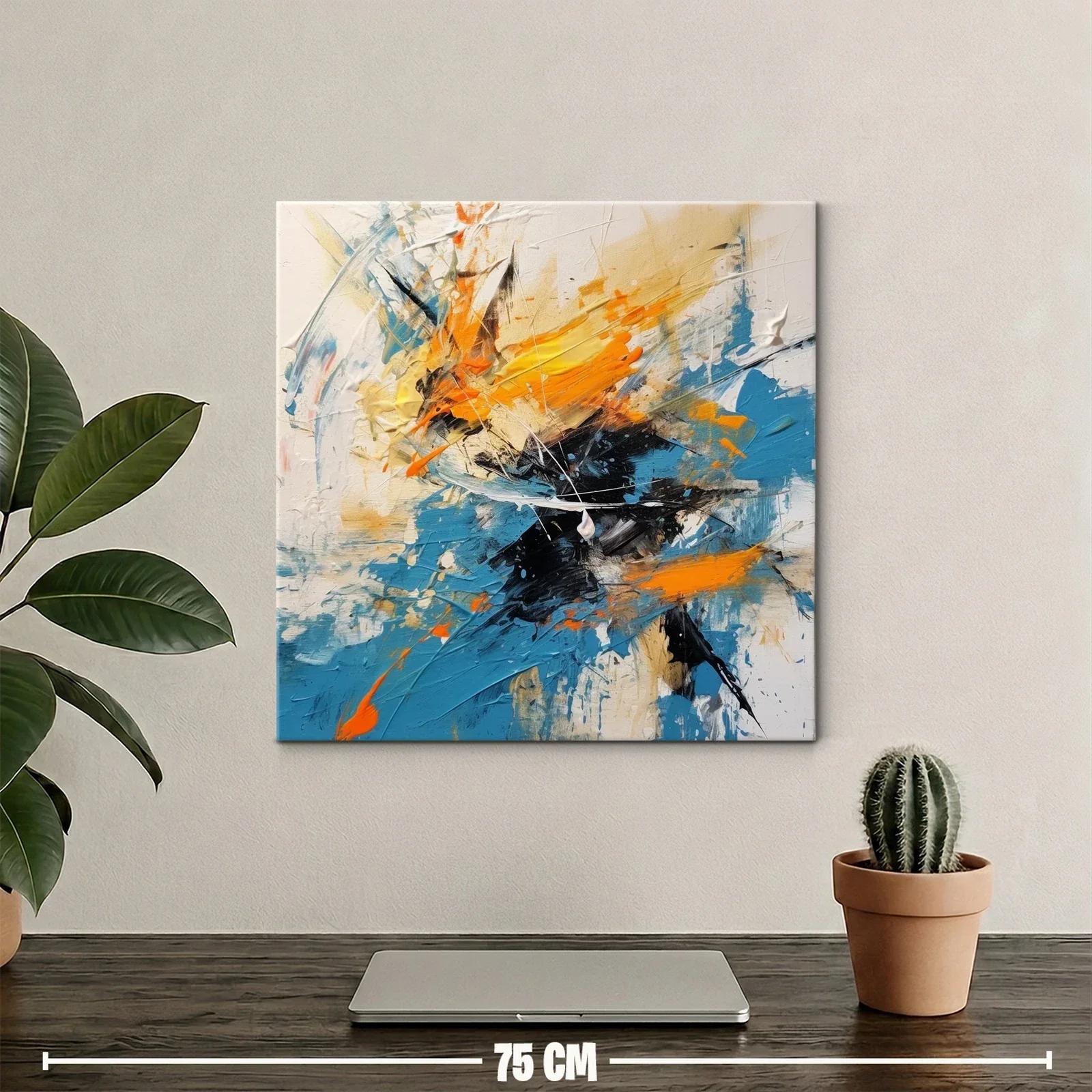 Cuadro abstracto con tonos vivos y dinamismo expresivo — miniatura 2