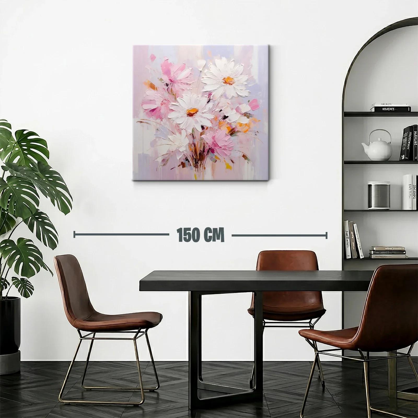 Cuadro floral con margaritas en tonos suaves y delicados — miniatura 2