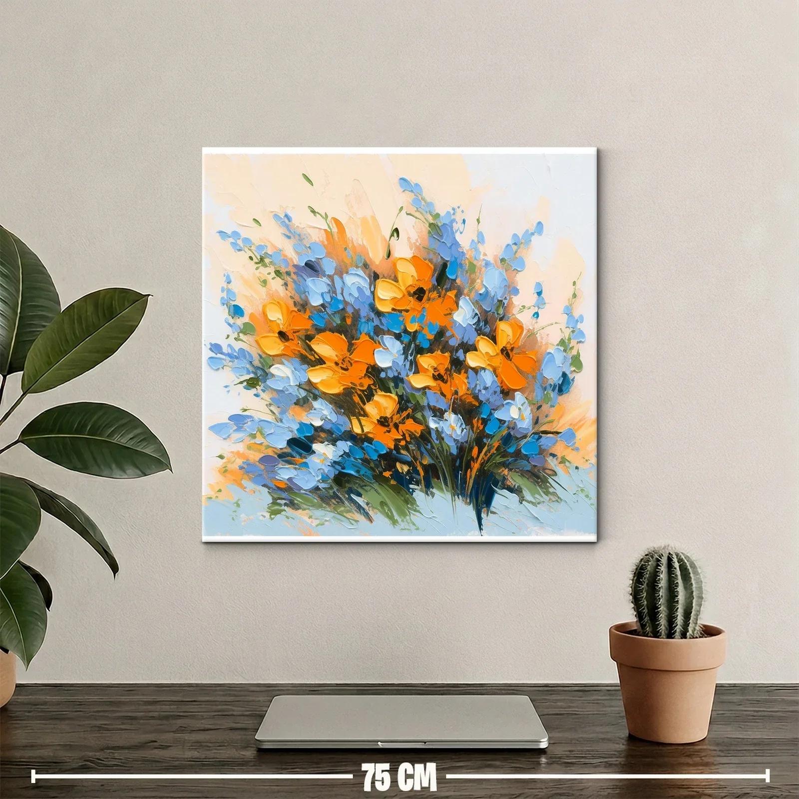 Ramo vibrante de flores naranjas y azules — miniatura 2