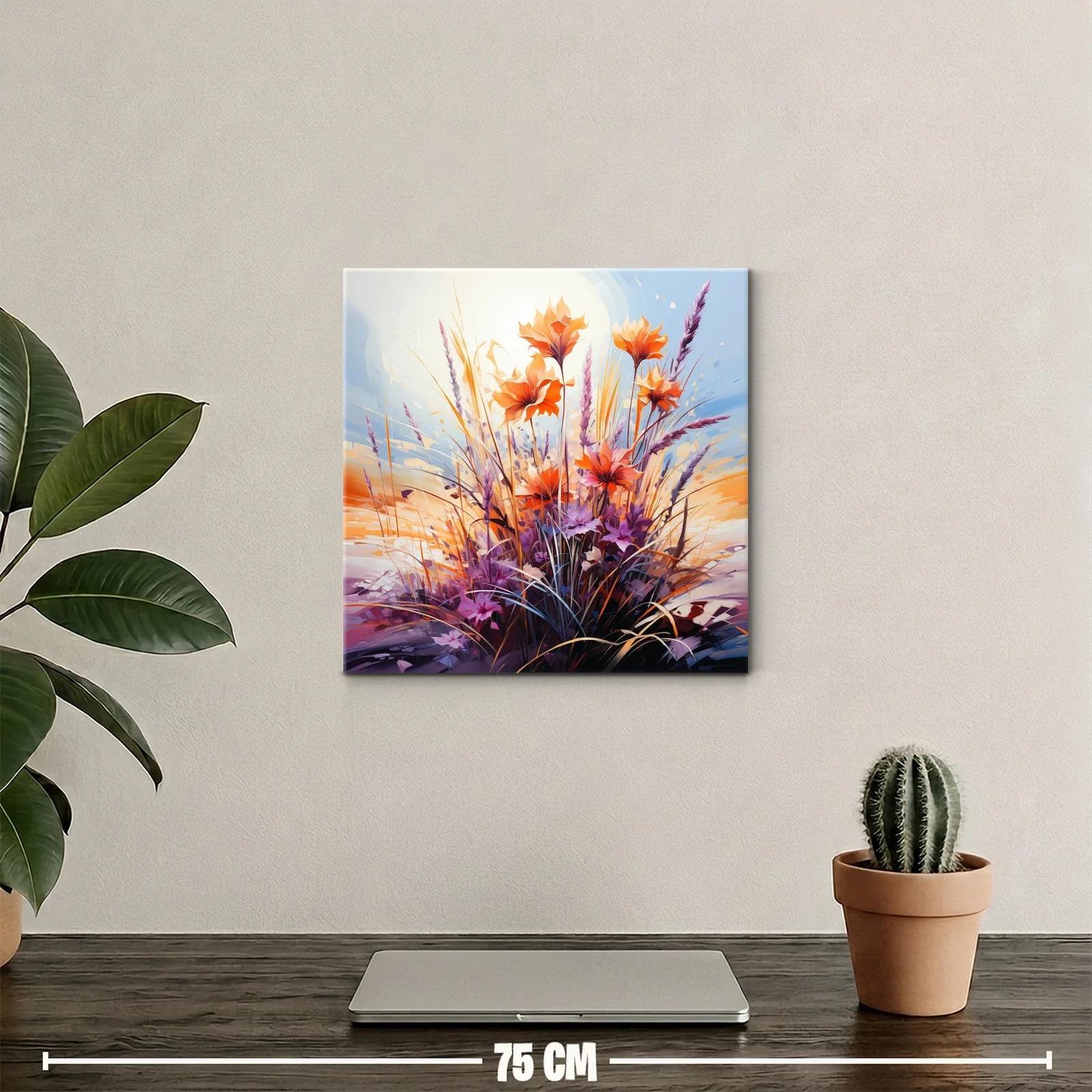 Ramo vibrante de flores en tonalidades cálidas y lilas — miniatura 2