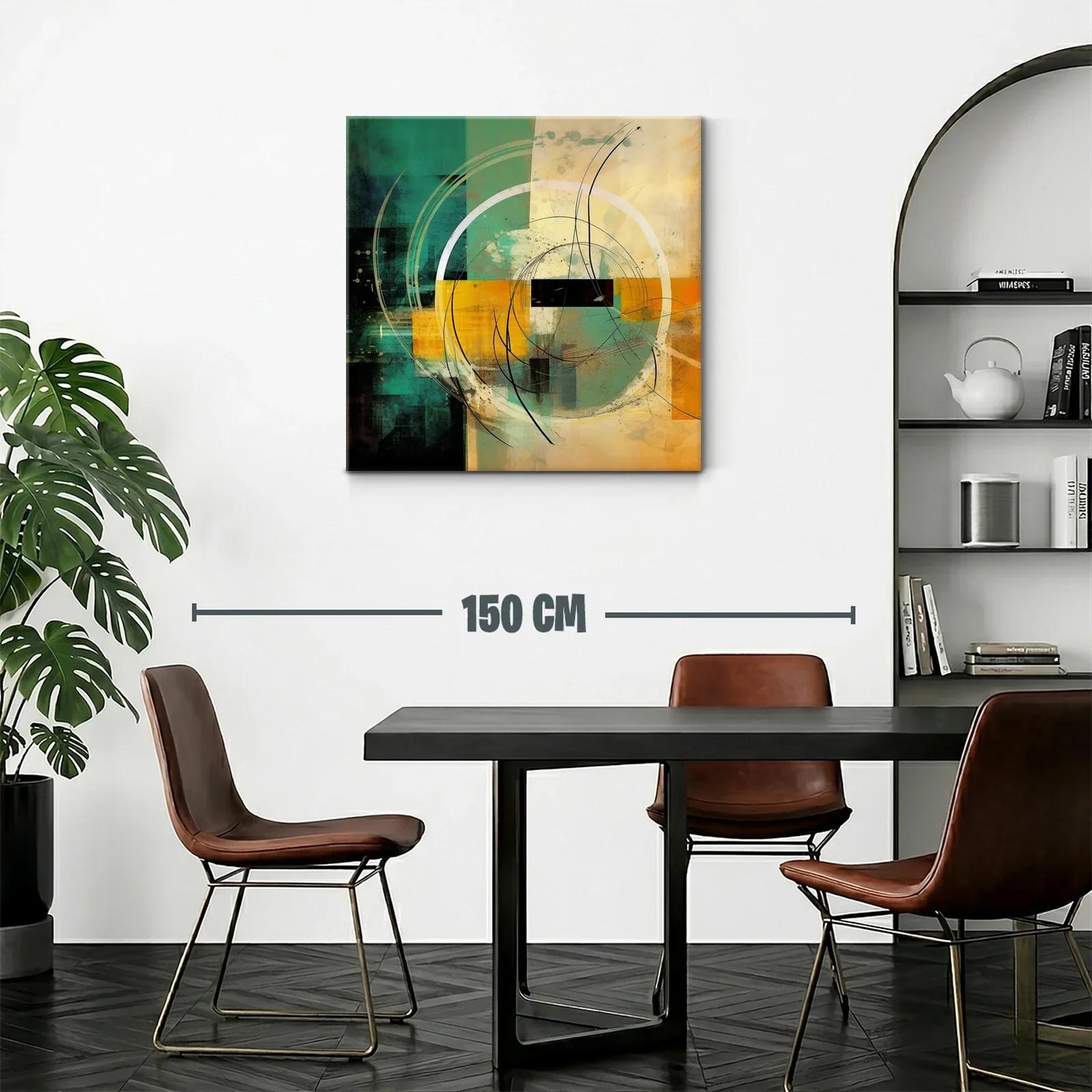 Composición abstracta con círculos y trazos dinámicos — miniatura 2