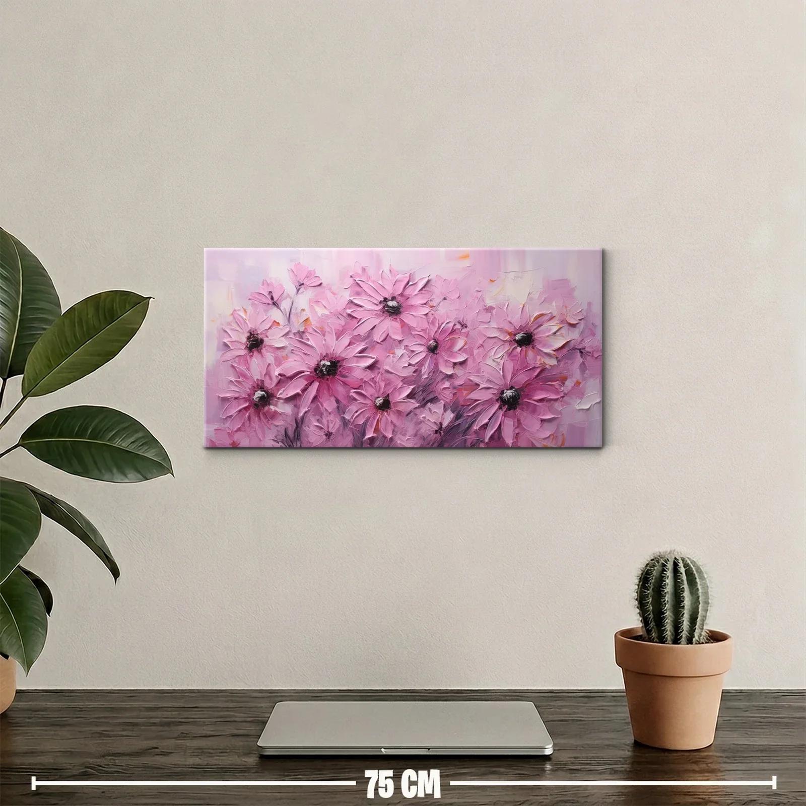 Cuadro de dalias rosadas con fondo suave — miniatura 2