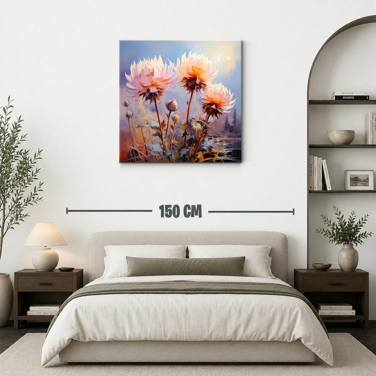 Flores luminosas en amanecer sereno con tonos cálidos — miniatura 3