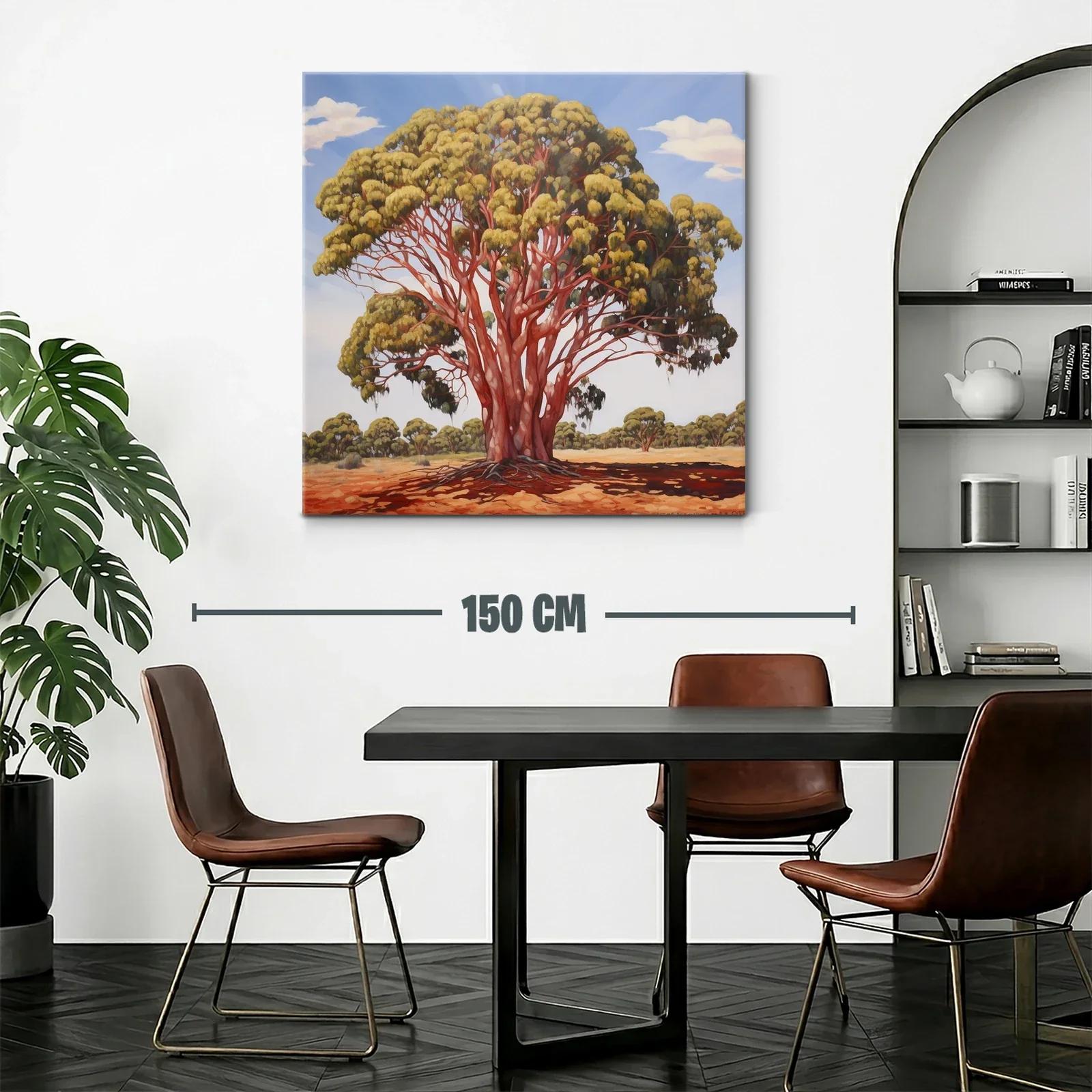 Impresionante árbol con tronco rojo sobre paisaje soleado — miniatura 2