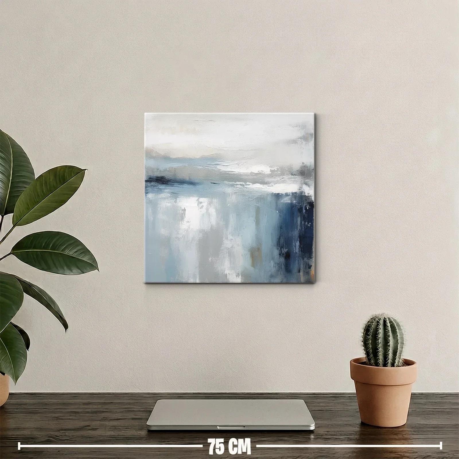 Cuadro abstracto con tonos azules y grises suaves — miniatura 2