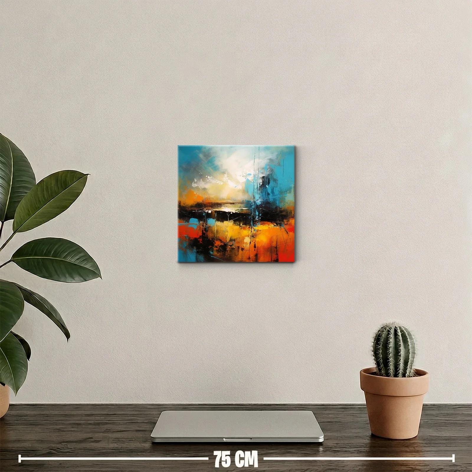 Cuadro abstracto con tonos vibrantes y atmósfera luminosa — miniatura 2
