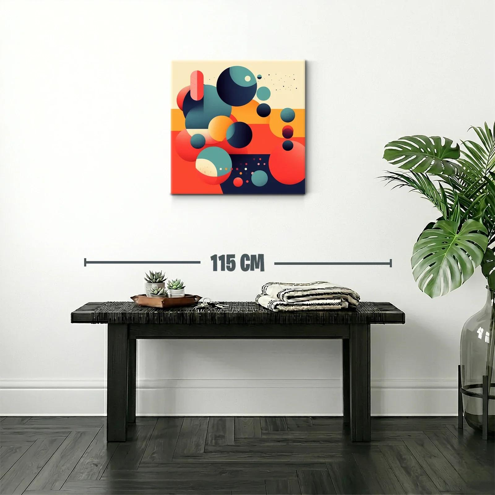 Composición abstracta con esferas en tonos cálidos y fríos — miniatura 2