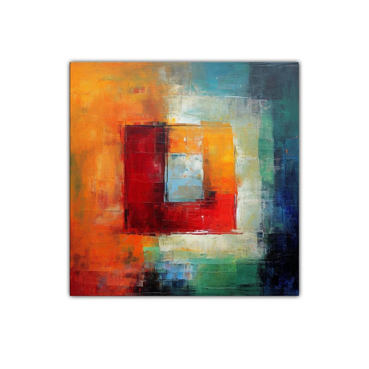 Composición abstracta de colores cálidos y fríos vibrantes — imagen principal