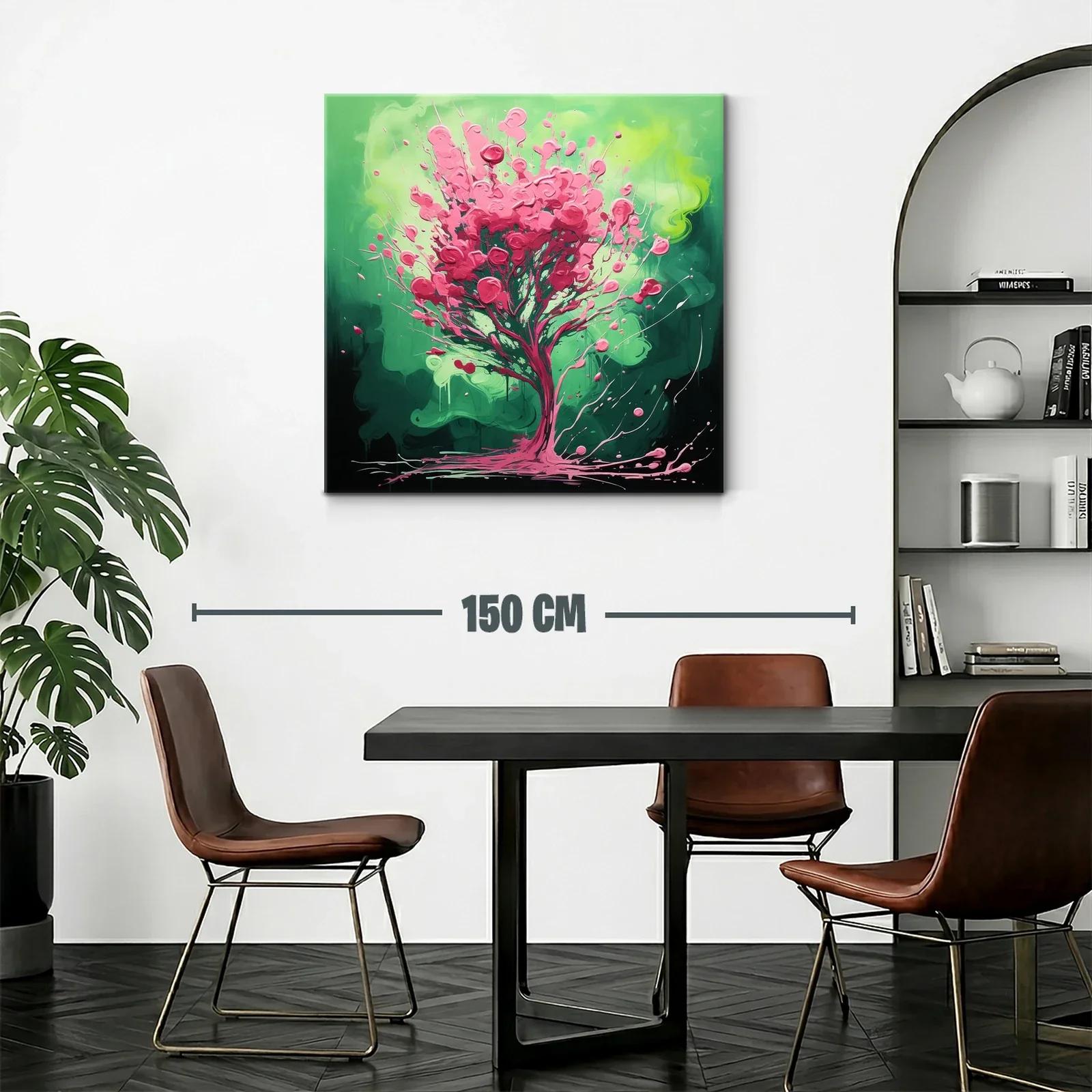 Árbol vibrante en tonos verdes y rosas energéticos — miniatura 2