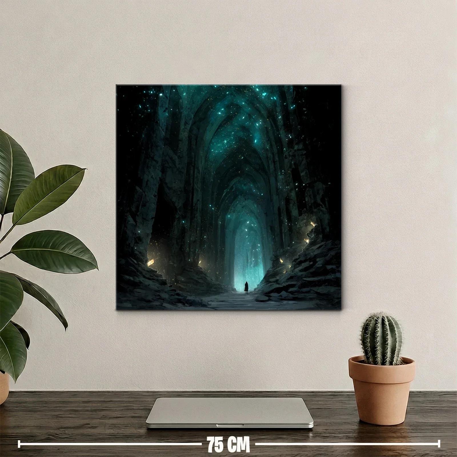 Catedral de luces azules en penumbra mística — miniatura 2