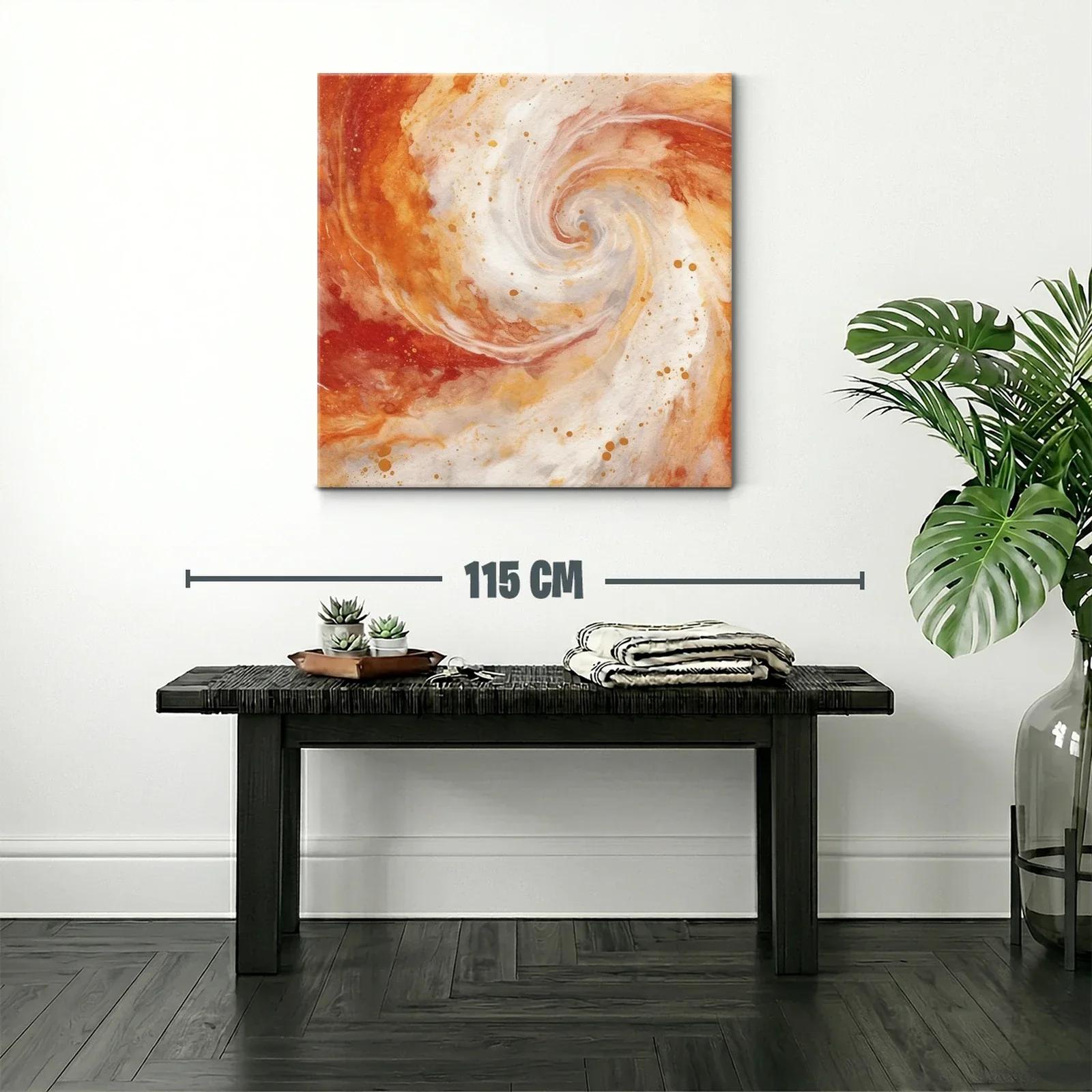 Cuadro abstracto en espiral con tonos cálidos y vibrantes — miniatura 2