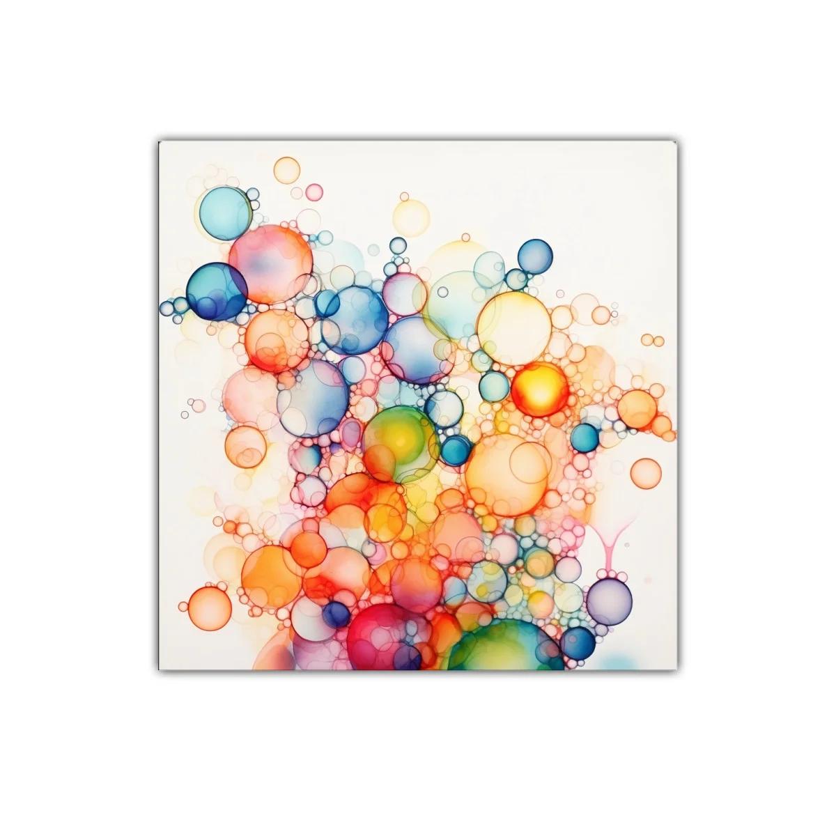 Cuadro abstracto de burbujas multicolores vibrantes — miniatura 1