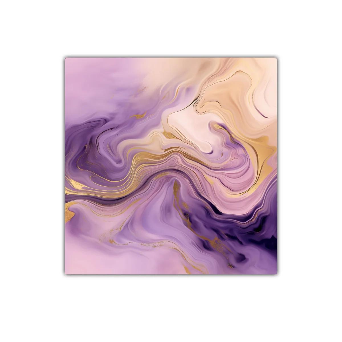 Cuadro decorativo con formas abstractas y tonos lavanda — miniatura 1