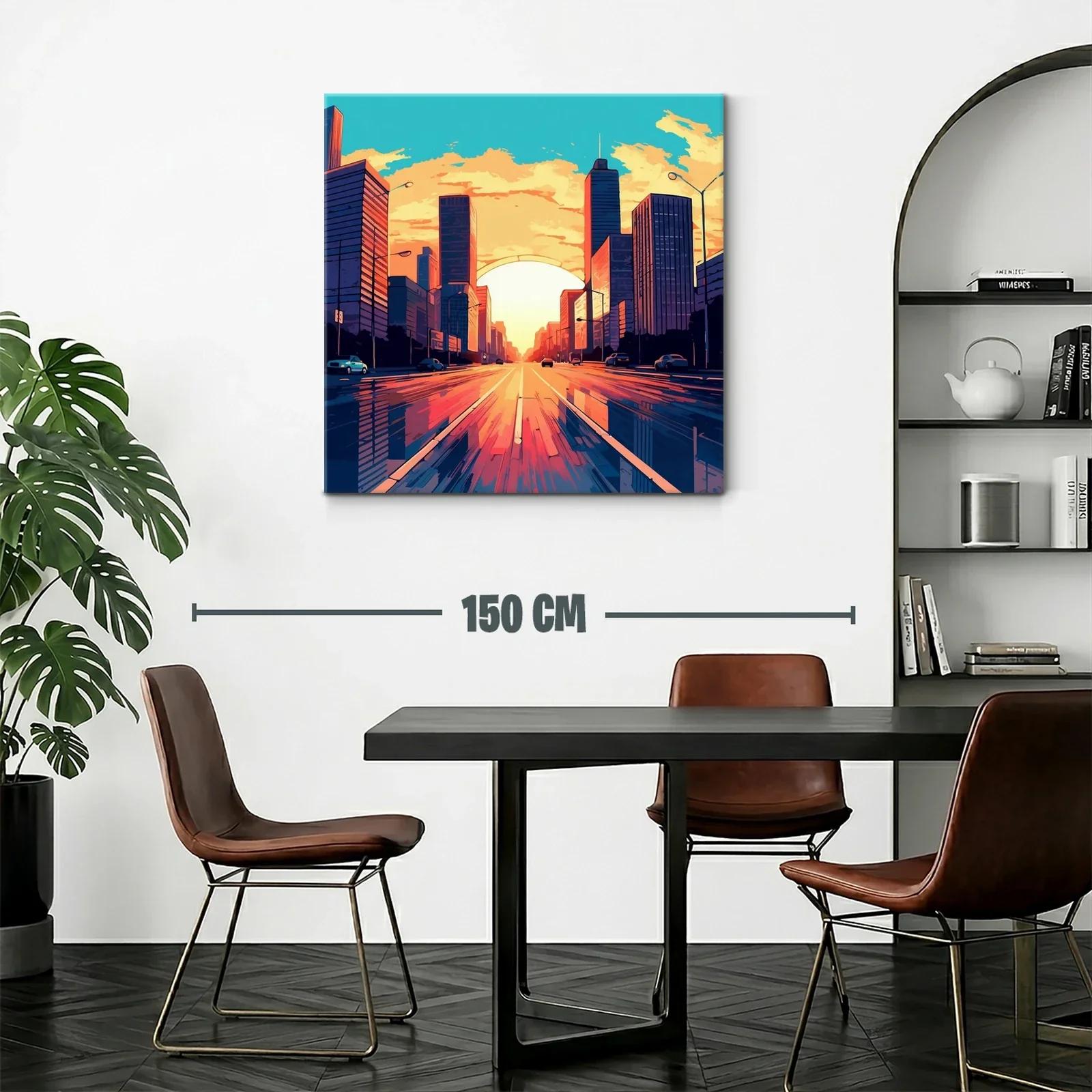 Atardecer urbano con reflejos vibrantes en la ciudad — miniatura 2
