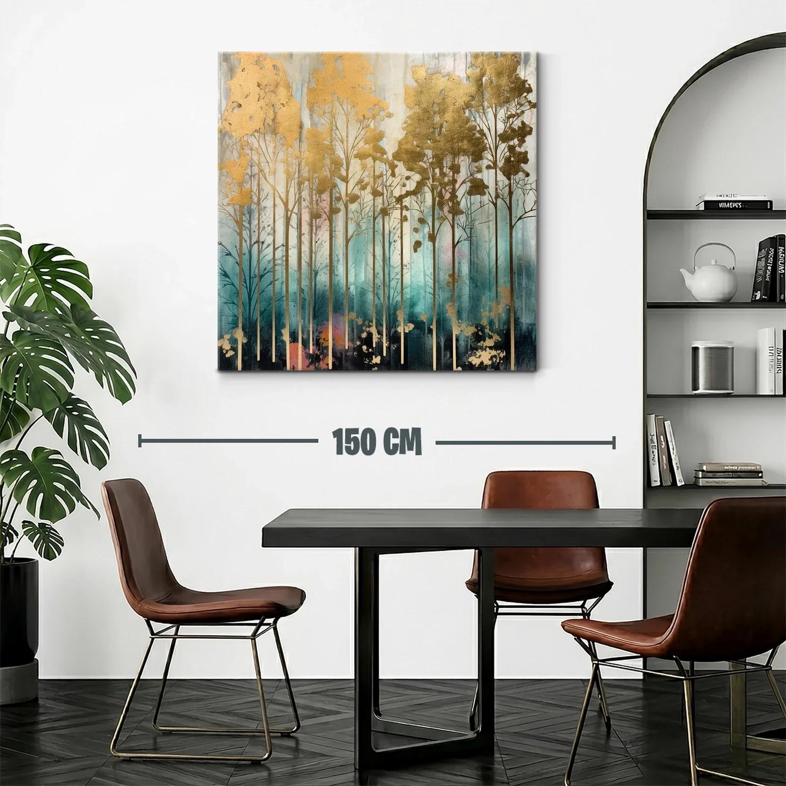 Bosque dorado entre tonalidades azul y rosa pastel — miniatura 2