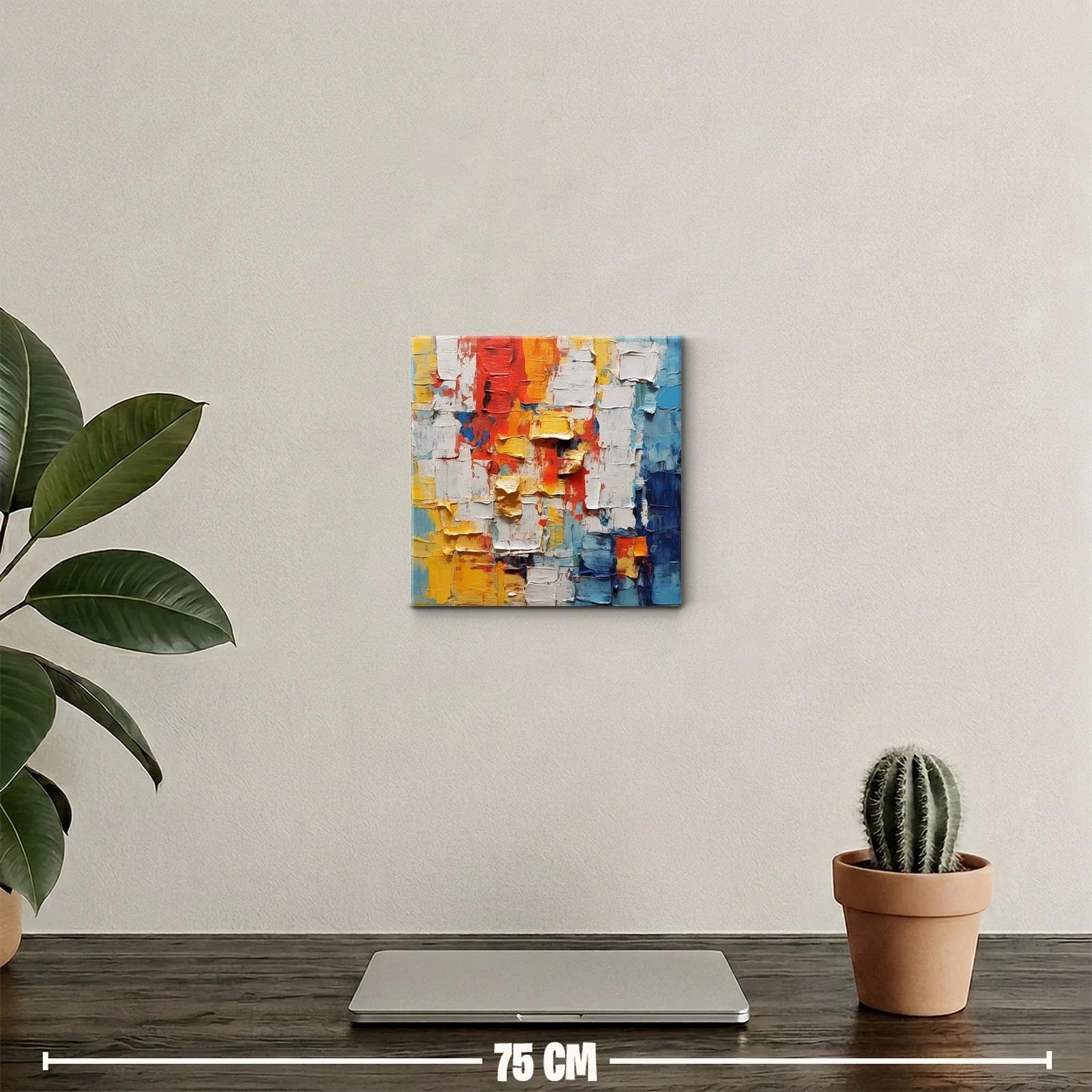 Cuadro abstracto con vibrantes bloques de color y textura — miniatura 2