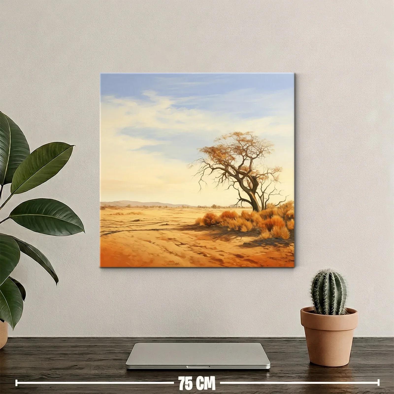 Paisaje sereno con árbol solitario en tonos cálidos — miniatura 2